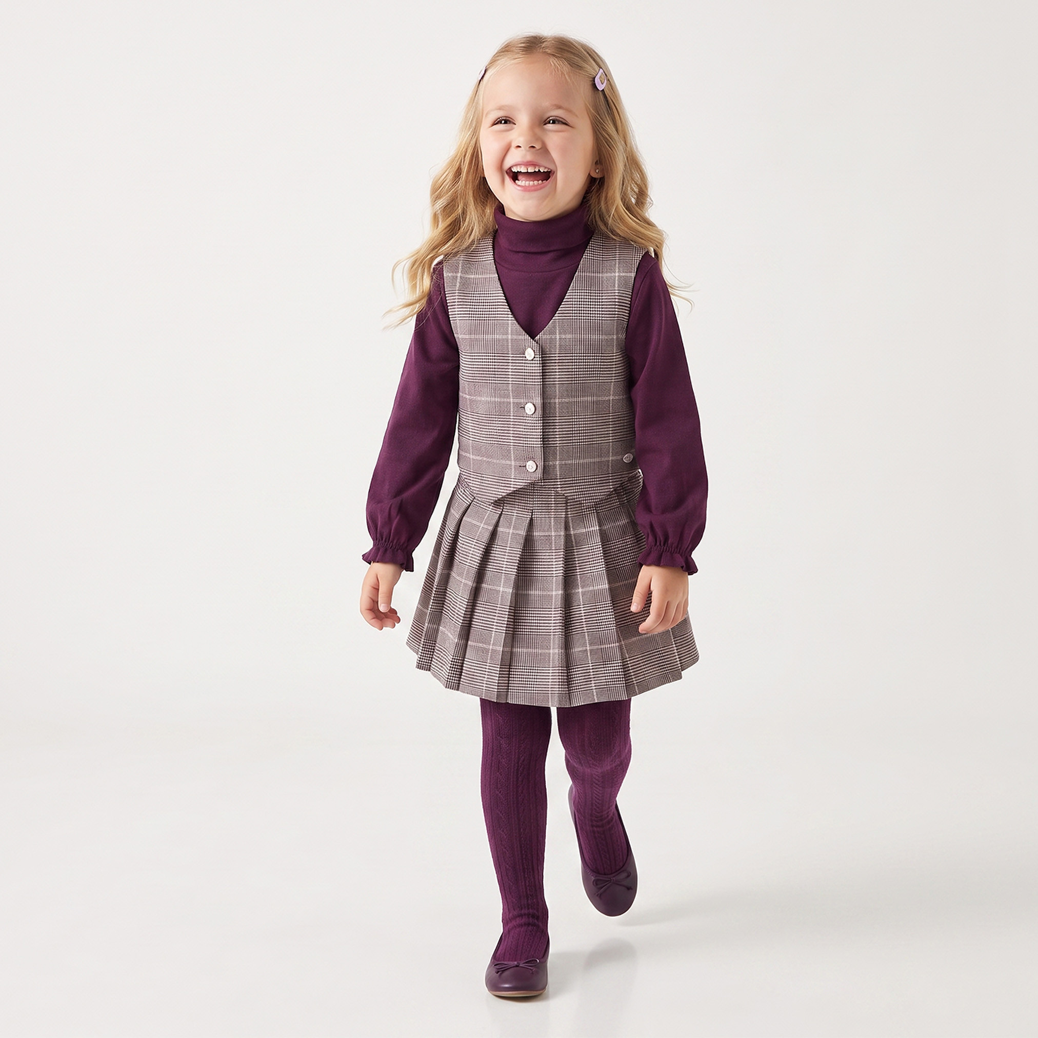 Turtle Neck Long Sleeves Jumper and Skirt Set with Waistcoat-baby-girls-clothing-setsandcoords-image-1