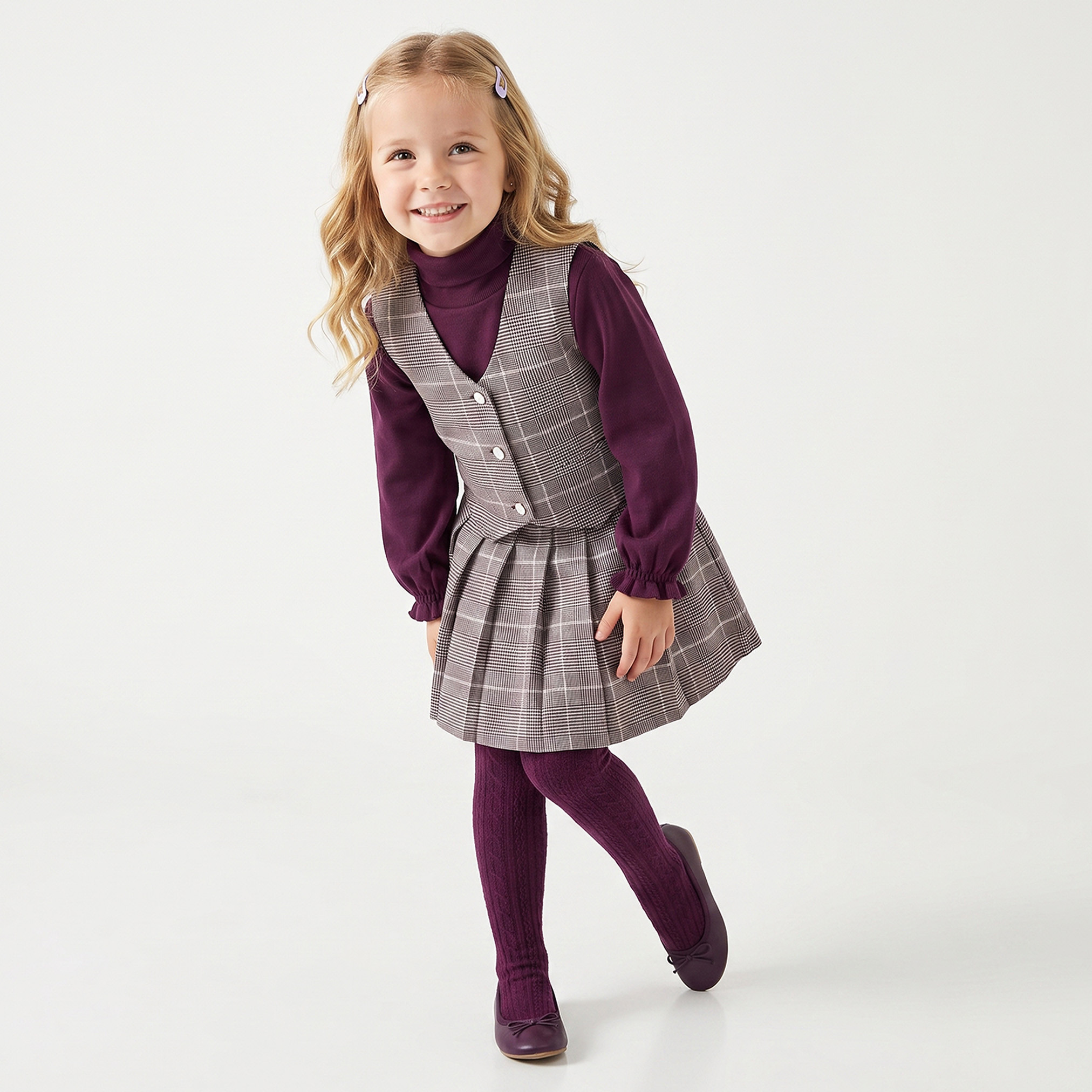 Turtle Neck Long Sleeves Jumper and Skirt Set with Waistcoat-baby-girls-clothing-setsandcoords-image-8