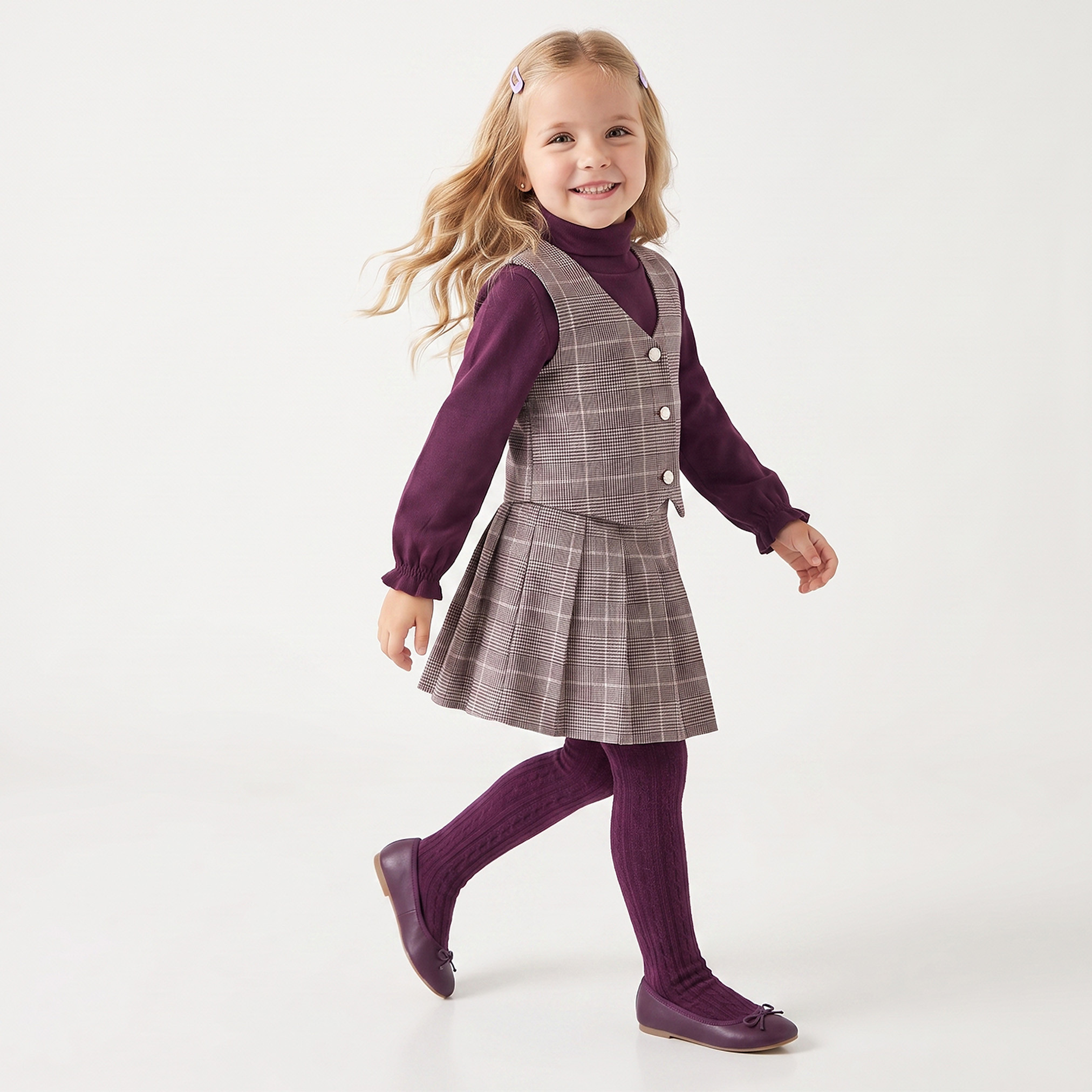 Turtle Neck Long Sleeves Jumper and Skirt Set with Waistcoat-baby-girls-clothing-setsandcoords-image-7