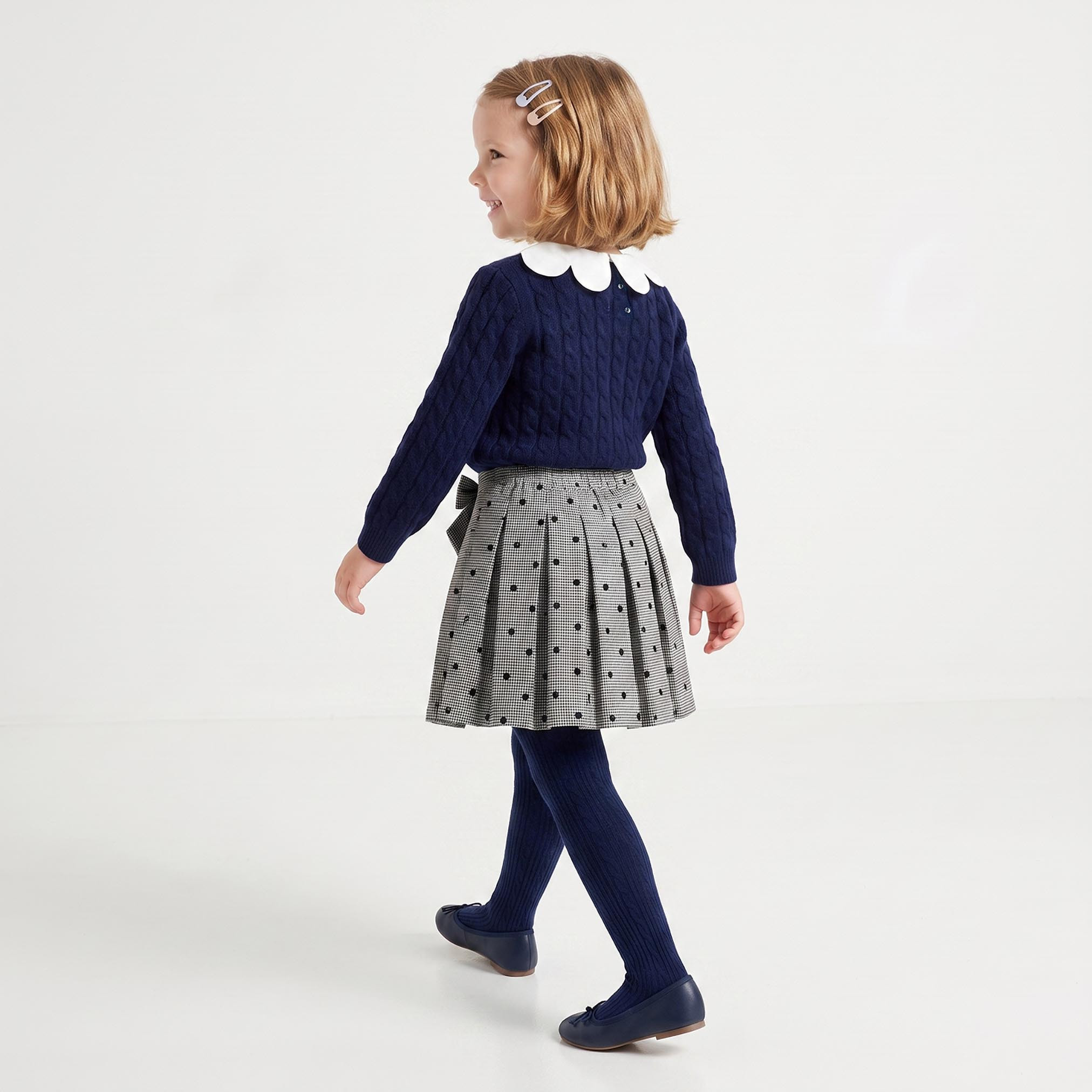 Eligo Collared Long Sleeves Sweater and Skirt Set with Tights-baby-girls-clothing-setsandcoords-image-2