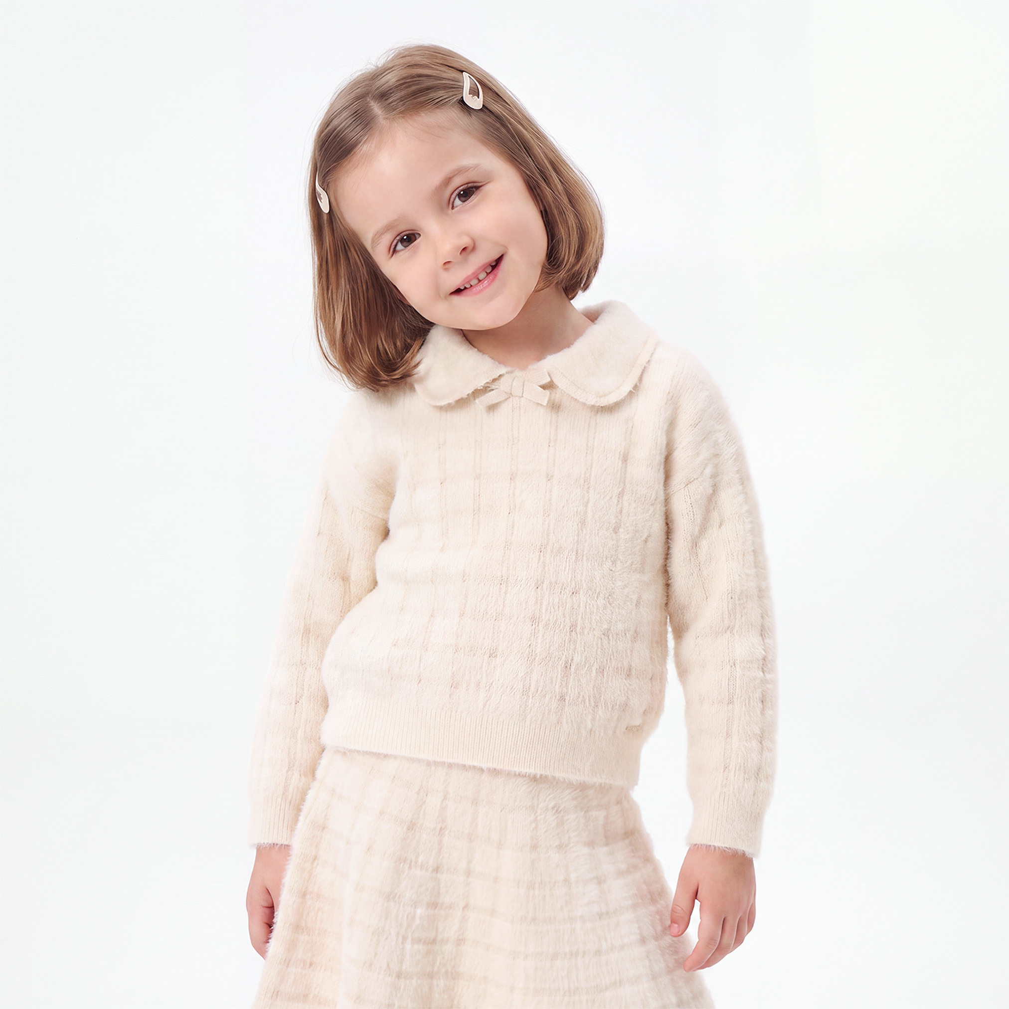 Eligo Collared Long Sleeves Top and Skirt Set with Tights-baby-girls-clothing-setsandcoords-image-2