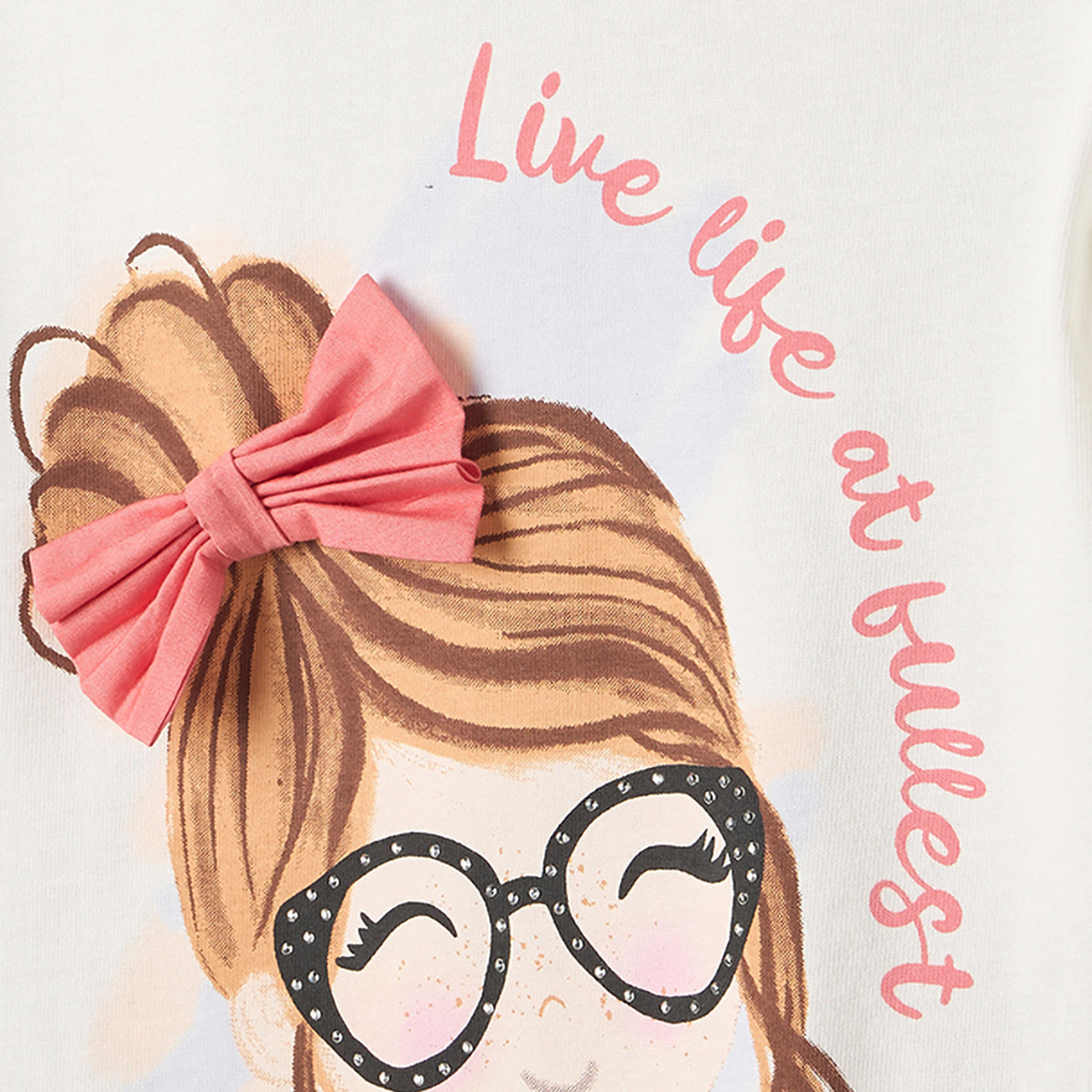 بلوزة برقبة مستديرة وأكمام قصيرة وطبعات جرافيك من لي كوبر-baby-girls-clothing-blousesandshirts-image-4