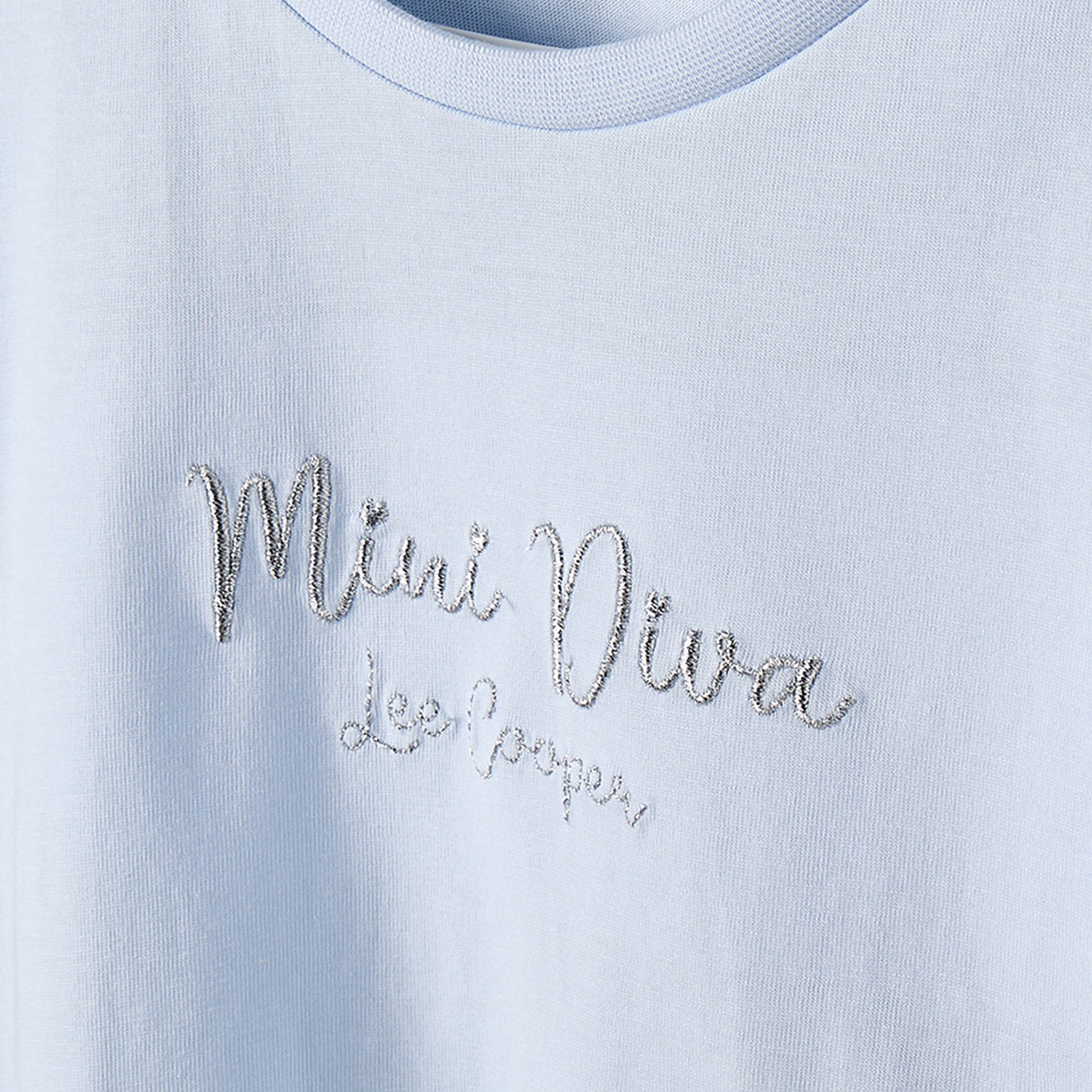 Lee Cooper Crew Neck Embroidered Peplum Top with Long Sleeves-girls-clothing-tshirts-image-4