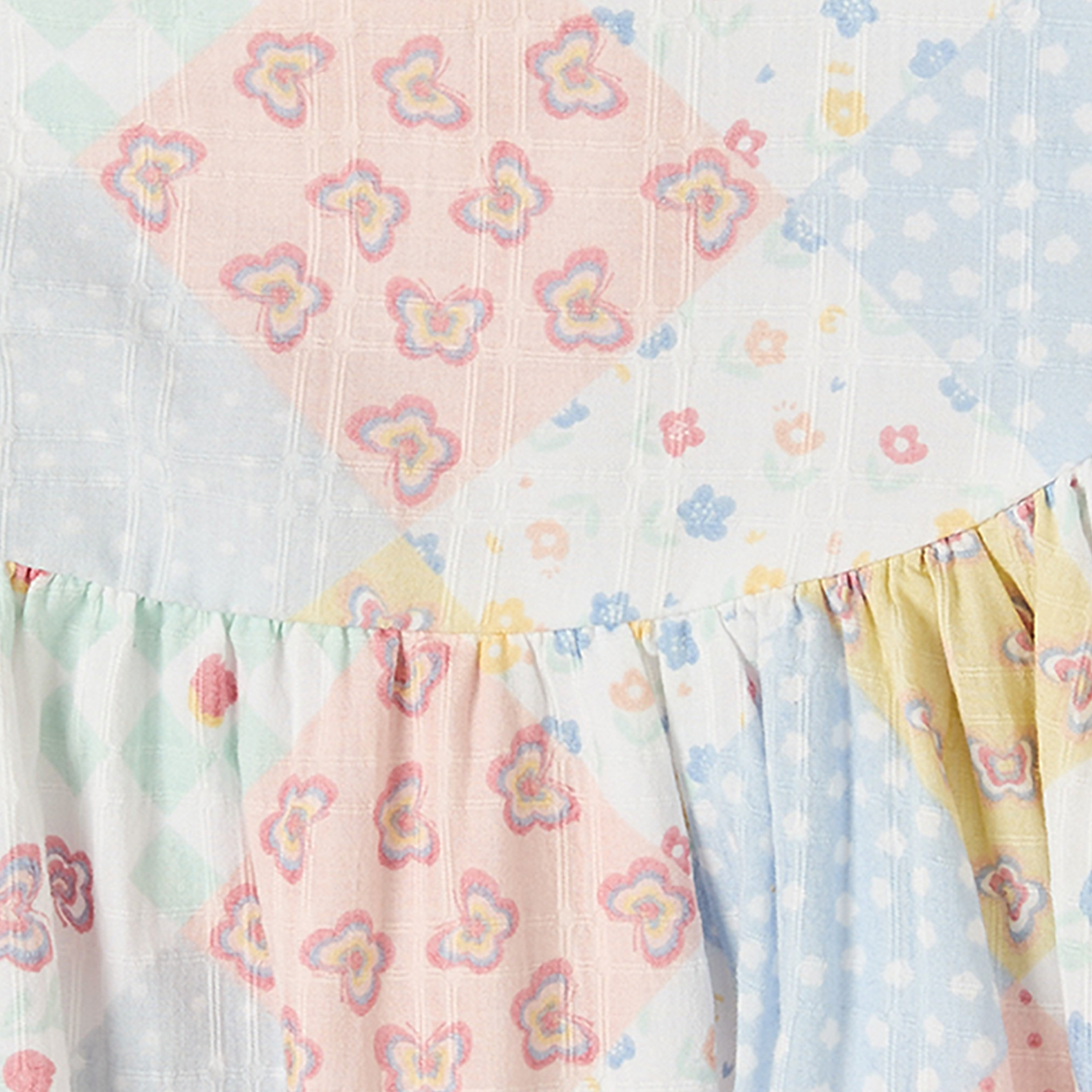 Lee Cooper Round Neck Short Sleeves Knee Length Dress with Patchwork Print-girls-clothing-dressesandjumpsuits-image-3