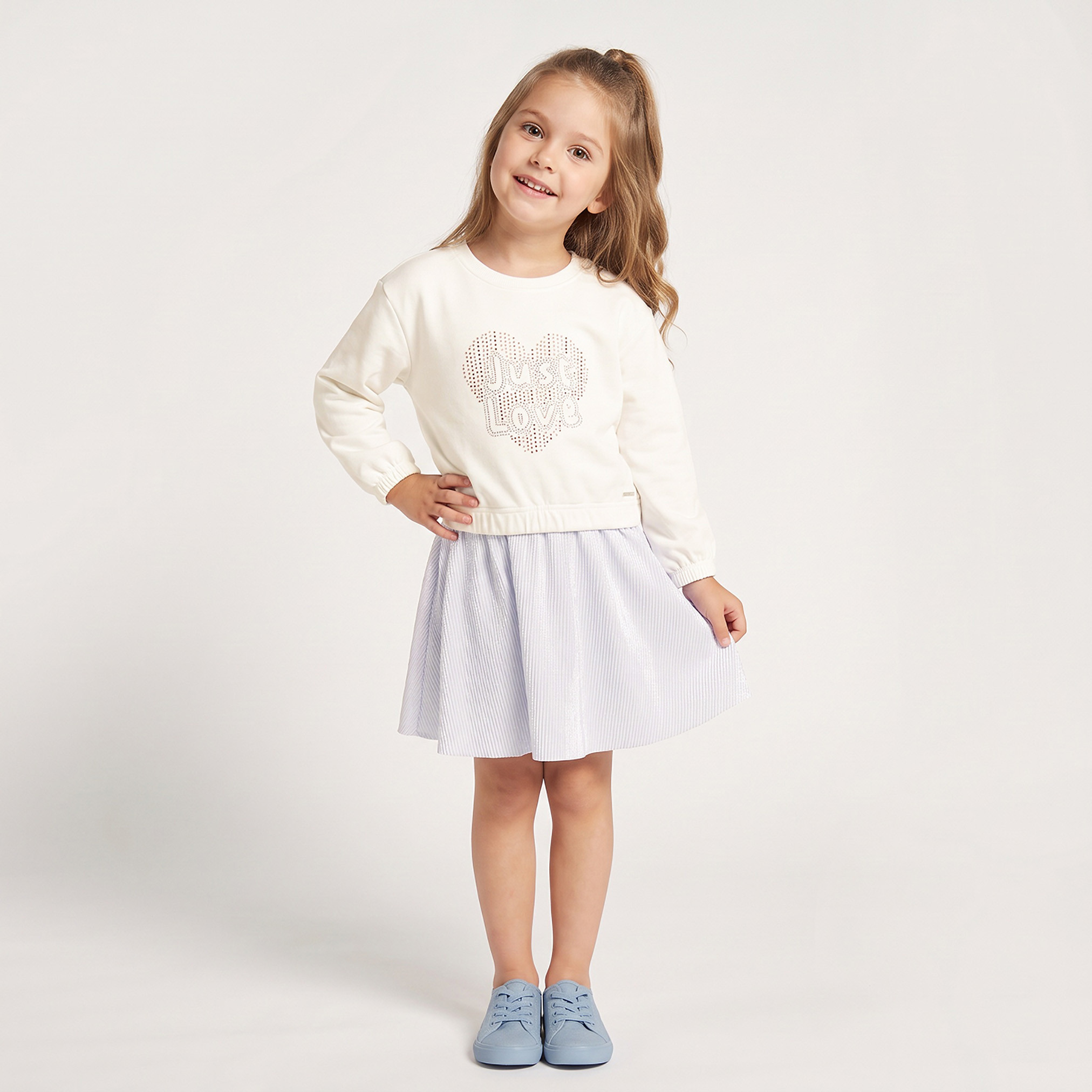 Lee Cooper Round Neck Long Sleeves A-line Dress with Embellishment-girls-clothing-dressesandjumpsuits-image-2