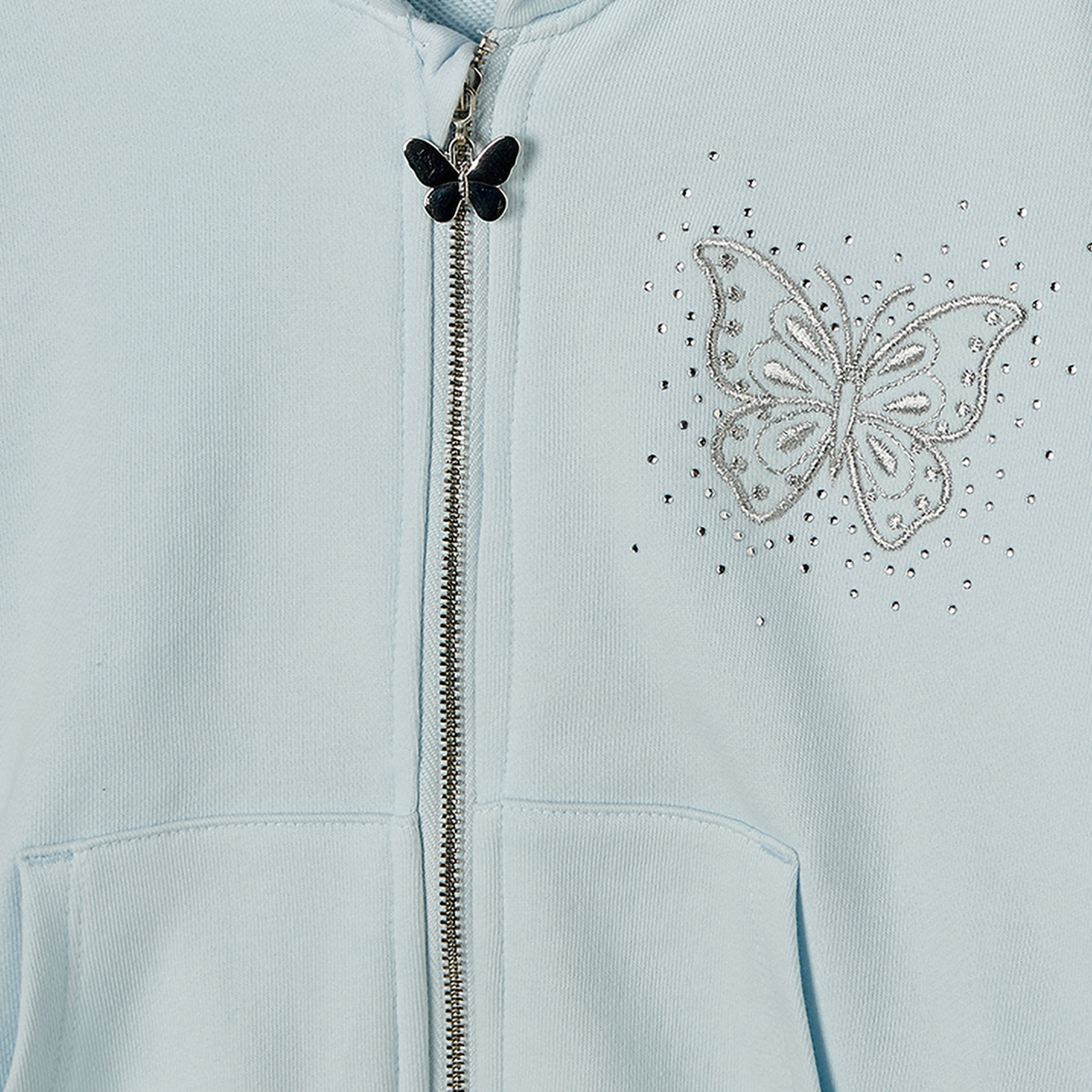 Lee Cooper Embroidered Hoodie with Long Sleeves-girls-clothing-winterwear-jacketsandcoats-image-6