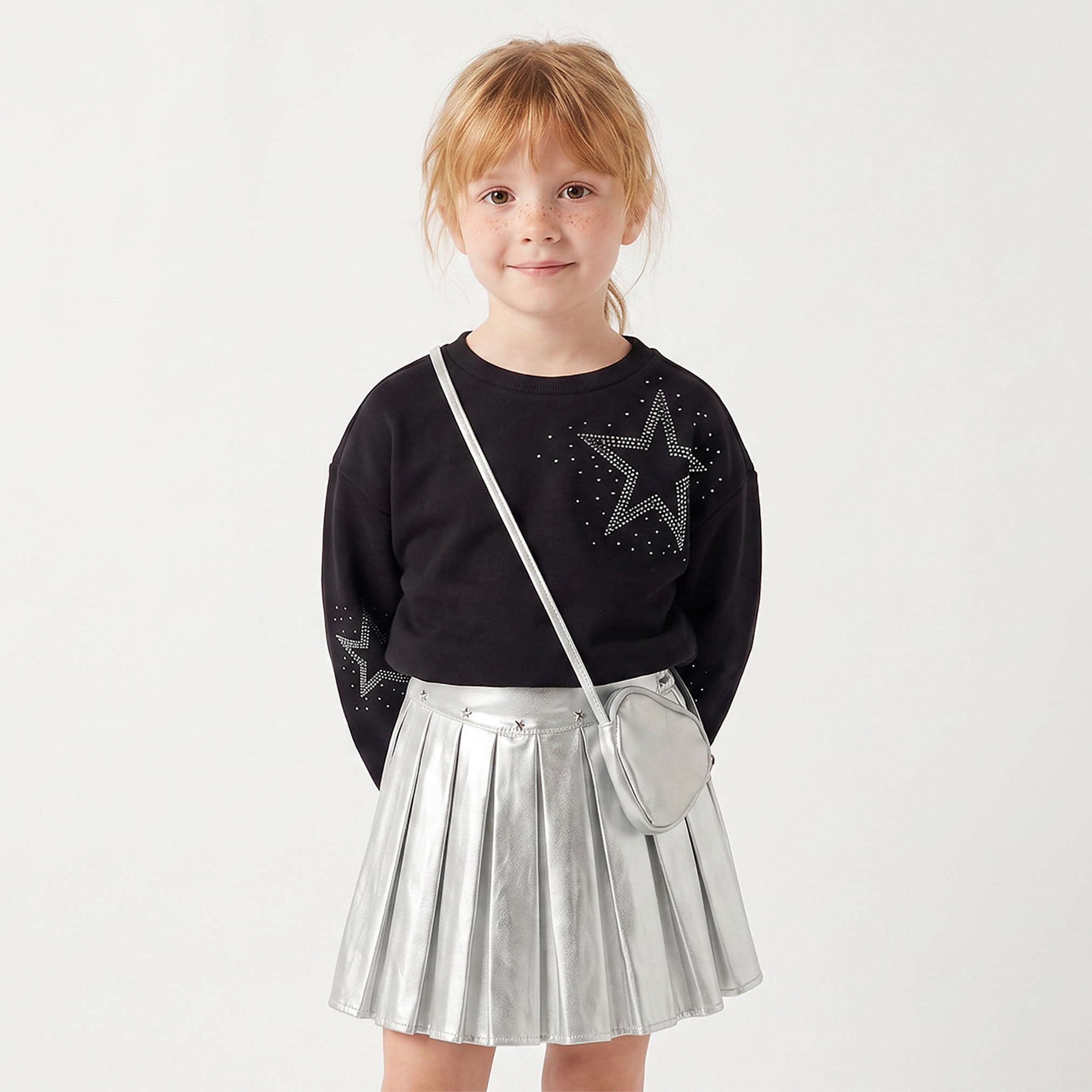 Lee Cooper Crew Neck Long Sleeves Sweatshirt and Skirt Set with Crossbody Bag-baby-girls-clothing-setsandcoords-image-3