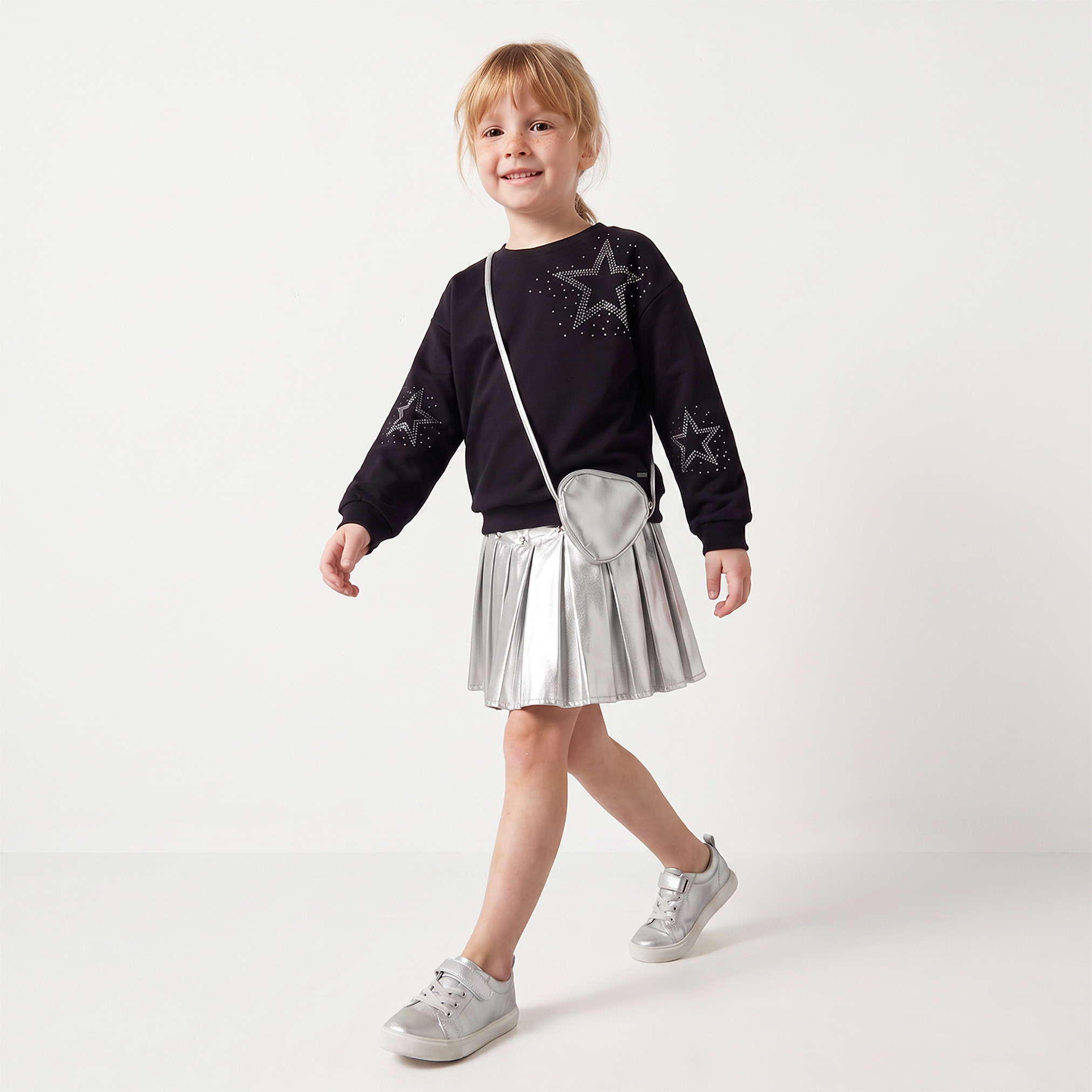 Lee Cooper Crew Neck Long Sleeves Sweatshirt and Skirt Set with Crossbody Bag-baby-girls-clothing-setsandcoords-image-5