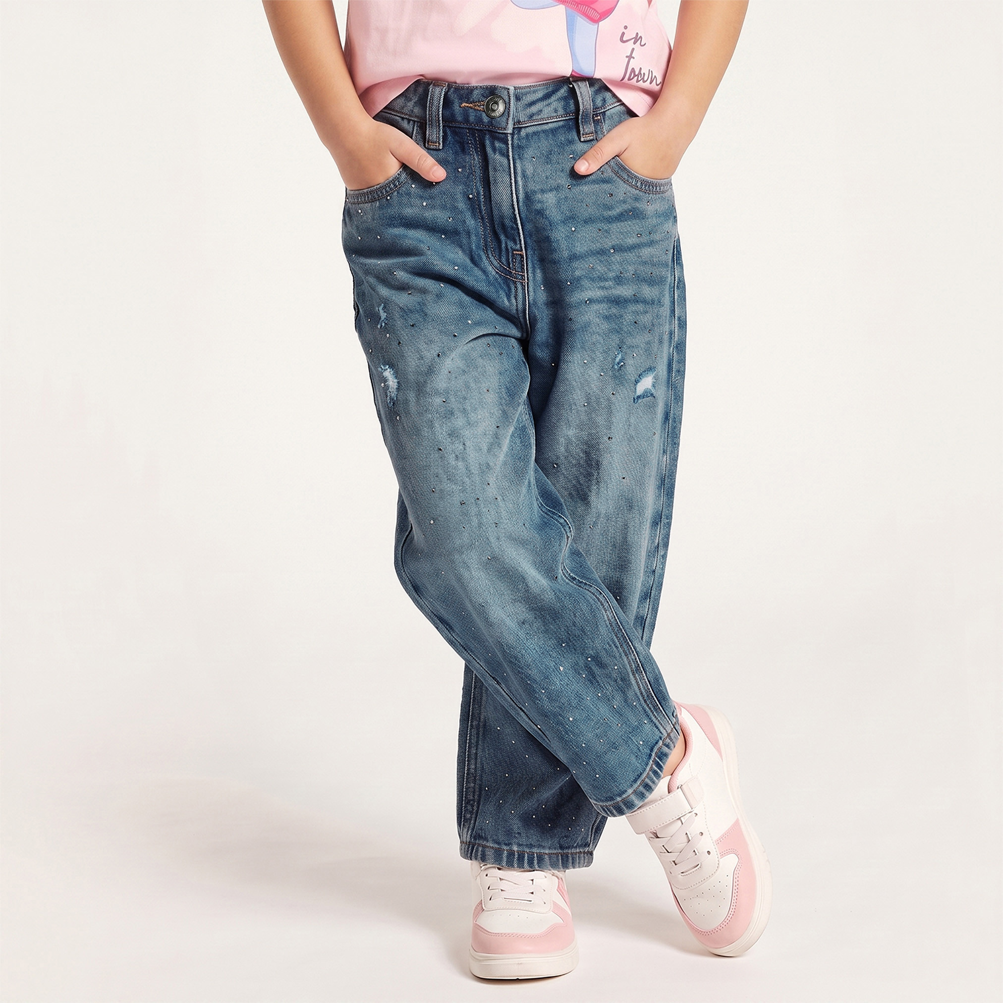 بنطلون جينز بقصة مام من لي كوبر-baby-girls-clothing-bottoms-jeans-image-1