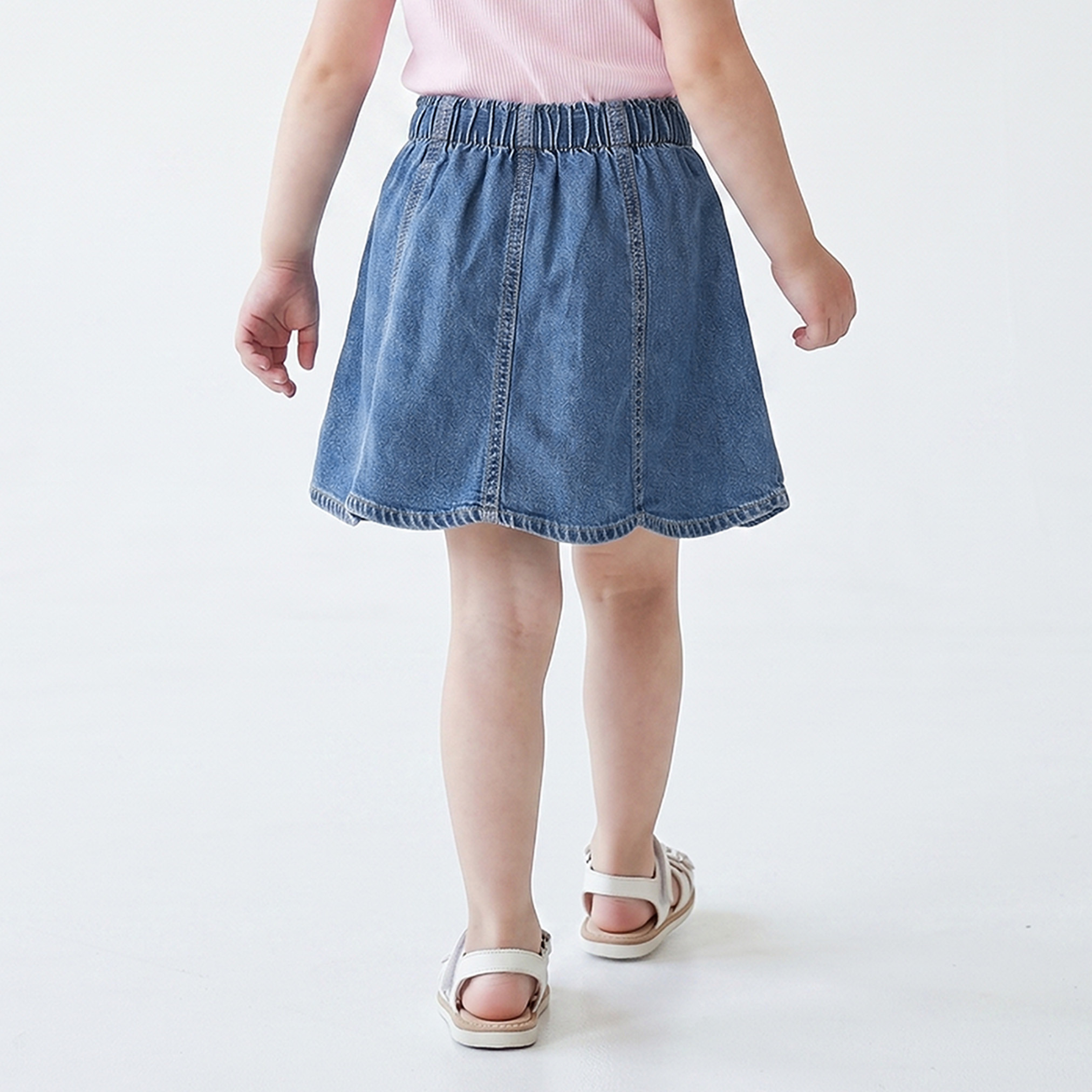 Lee Cooper Knee Length Denim Skirt with Scalloped Hem-baby-girls-clothing-bottoms-skirts-image-3
