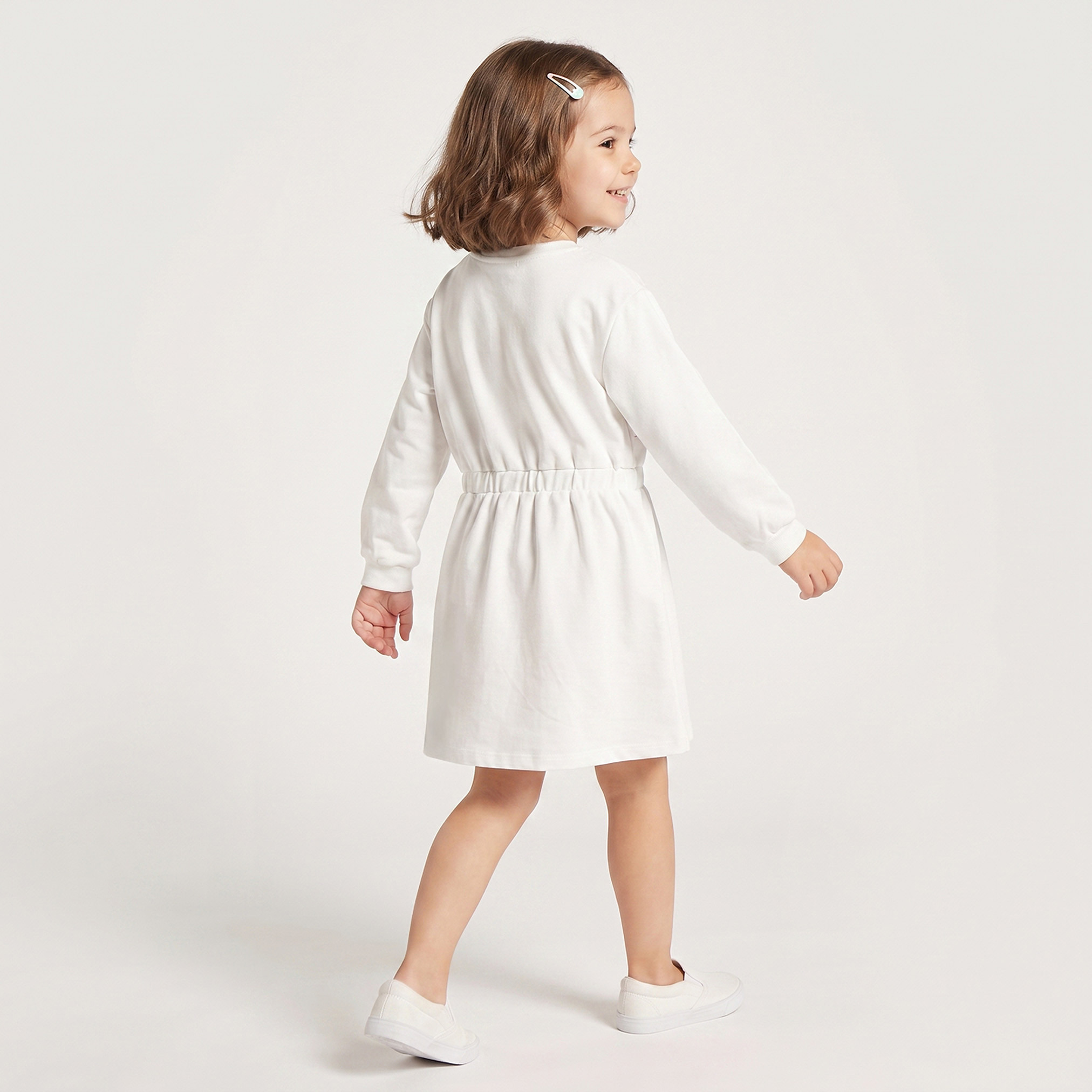 Sanrio Round Neck Long Sleeves Knee Length Dress with Hello Kitty and My Melody Print-girls-clothing-dressesandjumpsuits-image-2