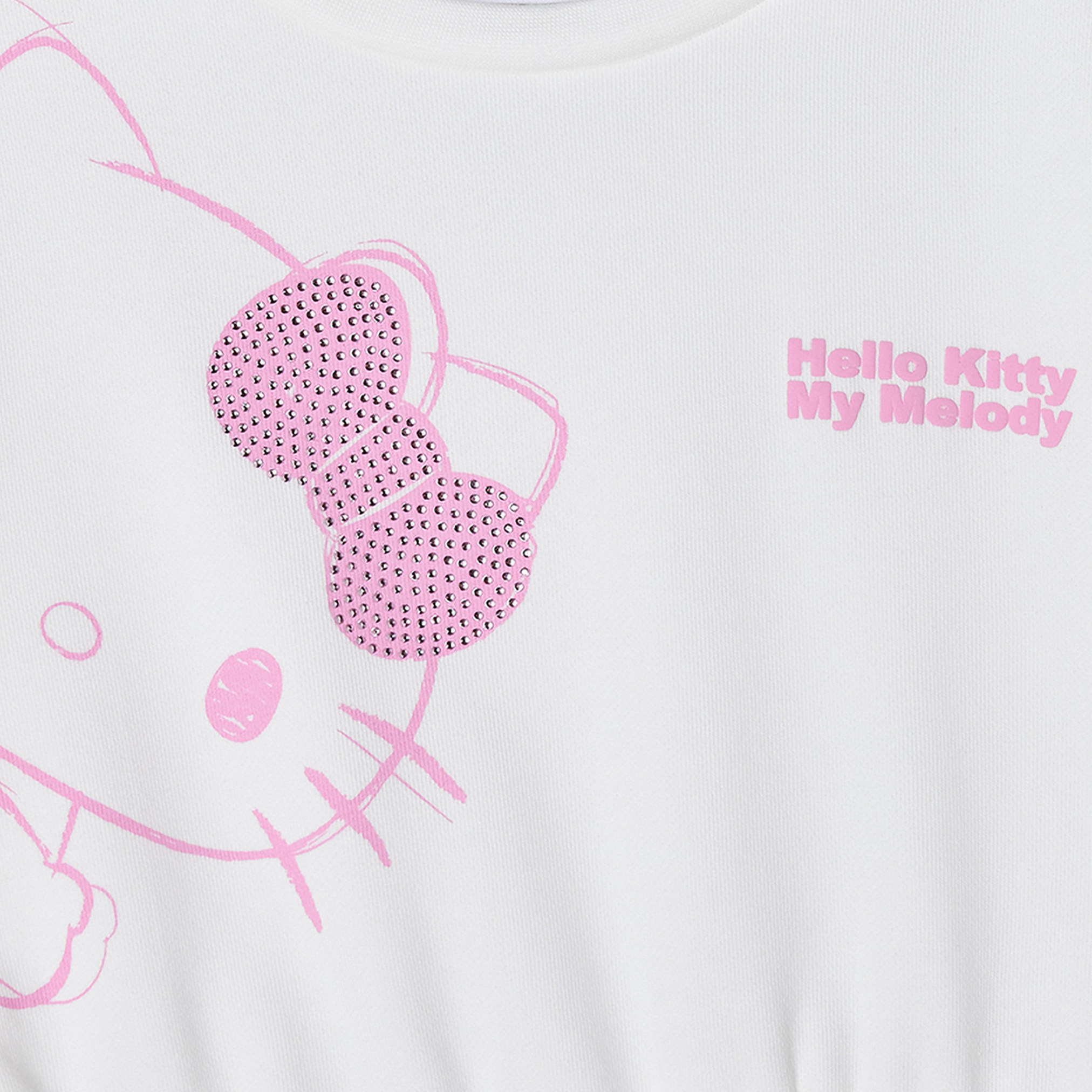 Sanrio Round Neck Long Sleeves Knee Length Dress with Hello Kitty and My Melody Print-girls-clothing-dressesandjumpsuits-image-3
