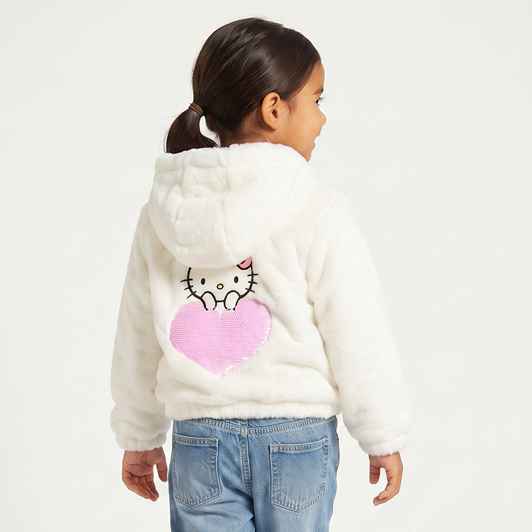 Sanrio Hooded Long Sleeves Jacket with Hello Kitty Embroidery-baby-girls-clothing-winterwear-jacketsandcoats-image-3