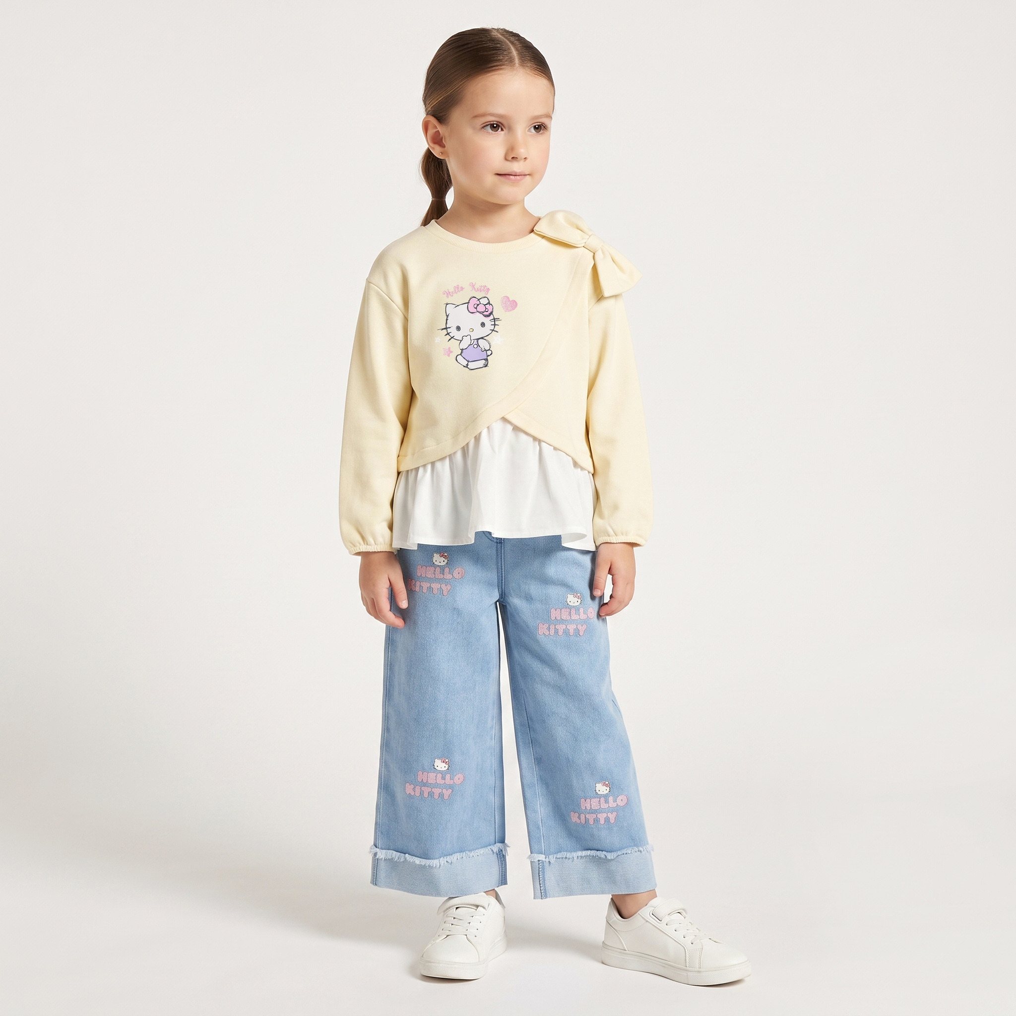 Sanrio Hello Kitty Print Sweatshirt with Long Sleeves-girls-clothing-sweatshirts-image-2
