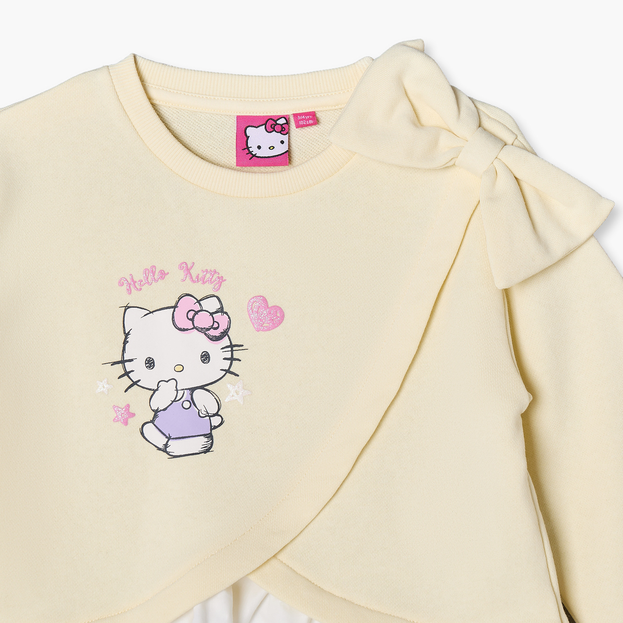 Sanrio Hello Kitty Print Sweatshirt with Long Sleeves-girls-clothing-sweatshirts-image-4