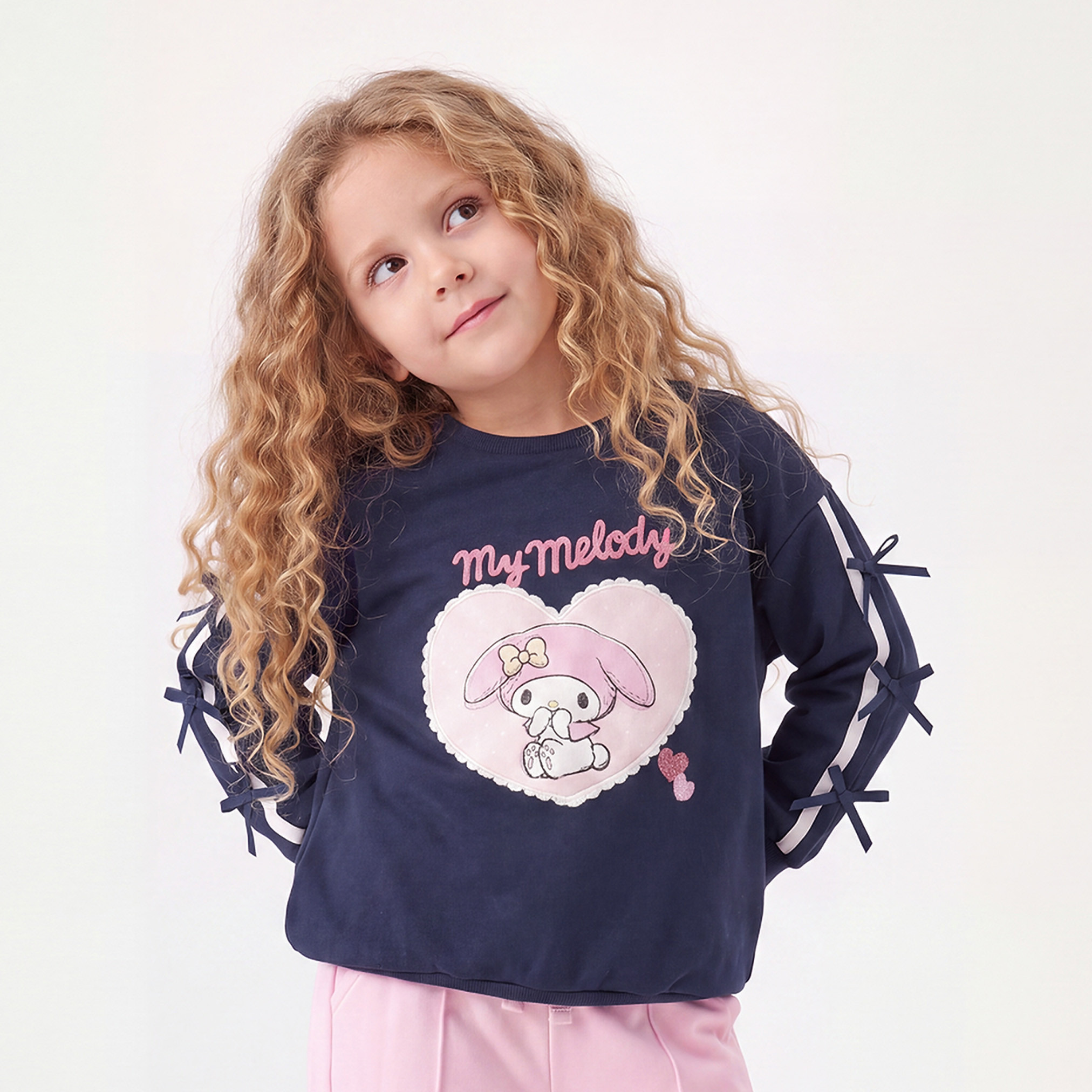 Sanrio My Melody Print Sweatshirt with Bow Detail-girls-clothing-sweatshirts-image-1