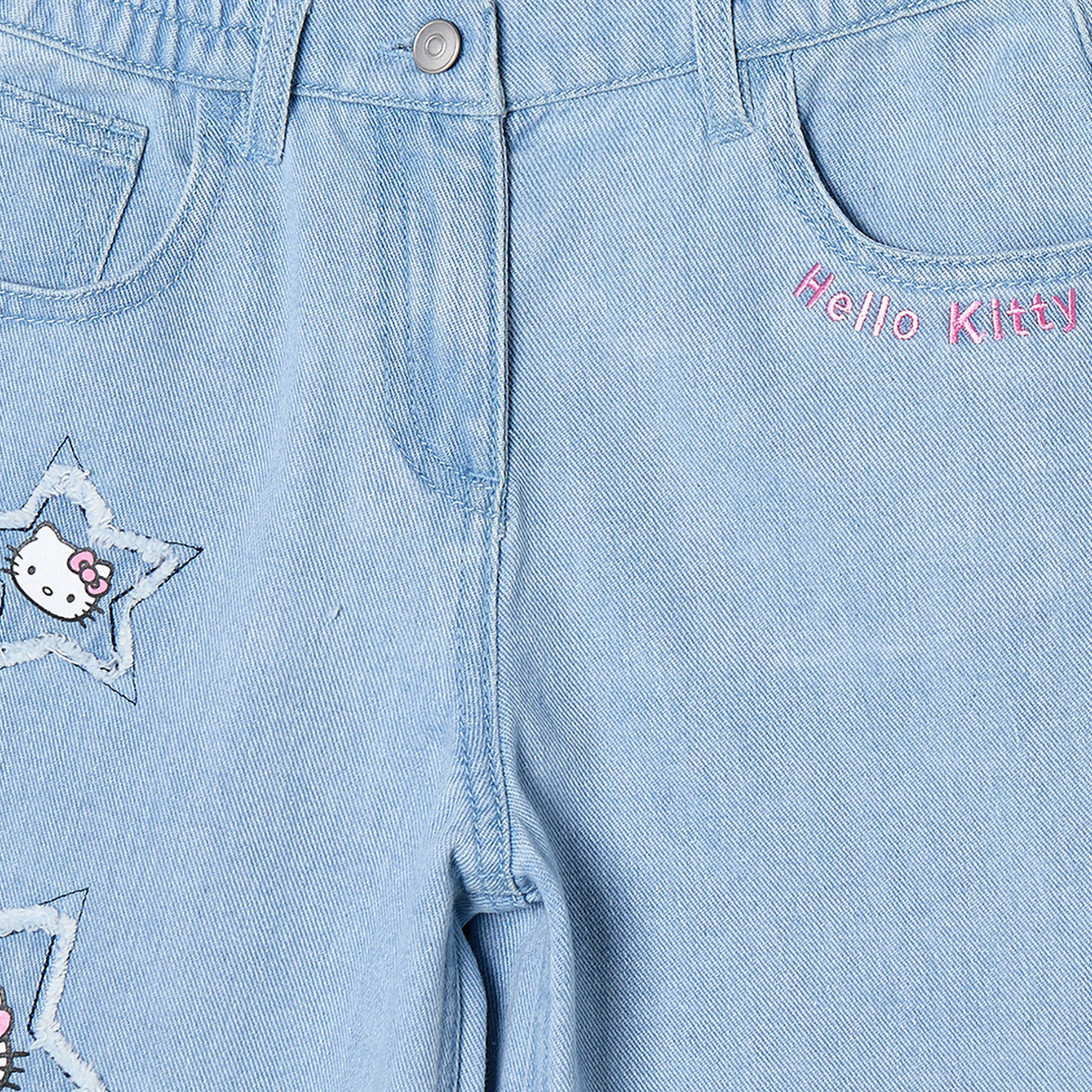 بنطلون جينز واسع الساقين بتطريز هيلو كيتي من سانريو-baby-girls-clothing-bottoms-jeans-image-4