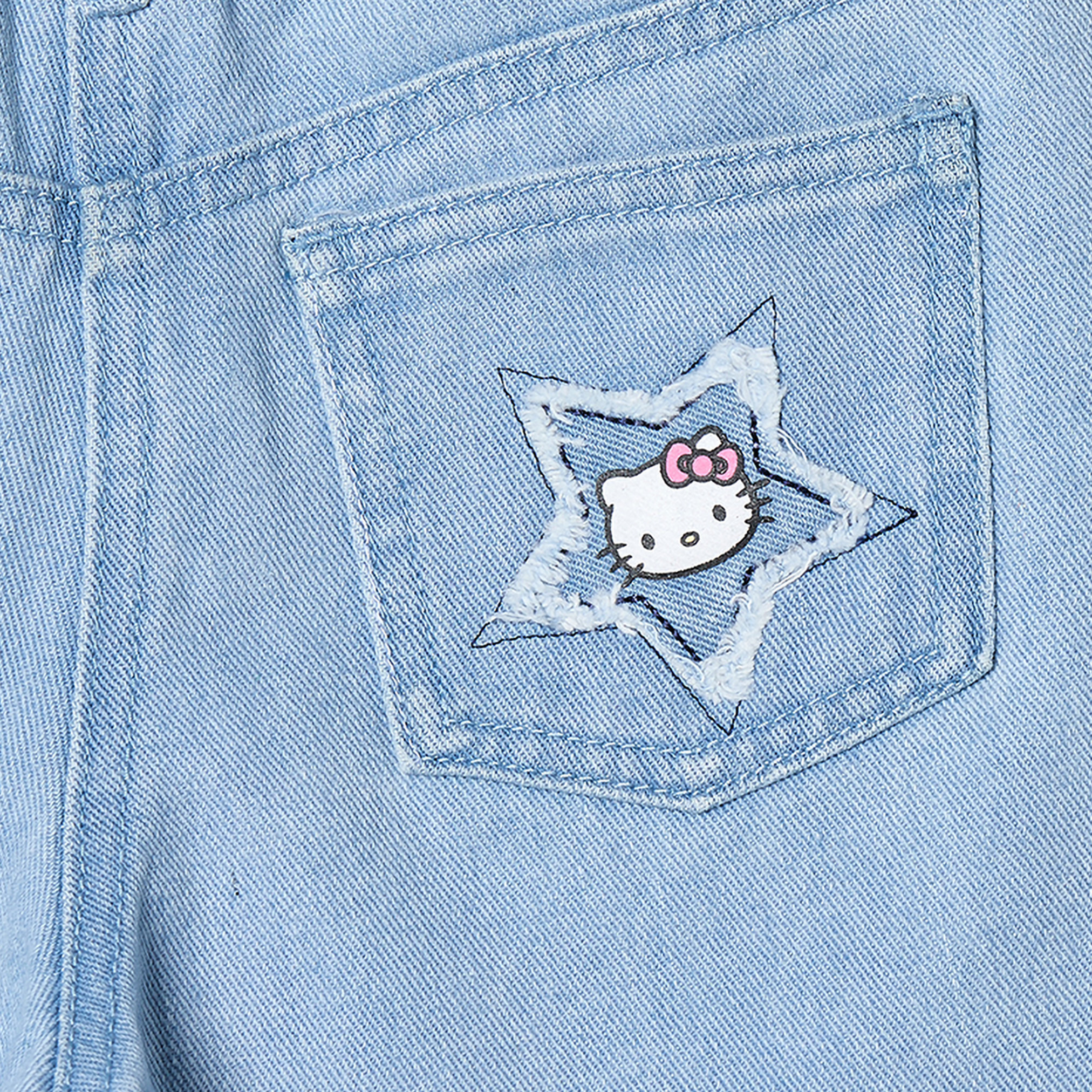 بنطلون جينز واسع الساقين بتطريز هيلو كيتي من سانريو-baby-girls-clothing-bottoms-jeans-image-5