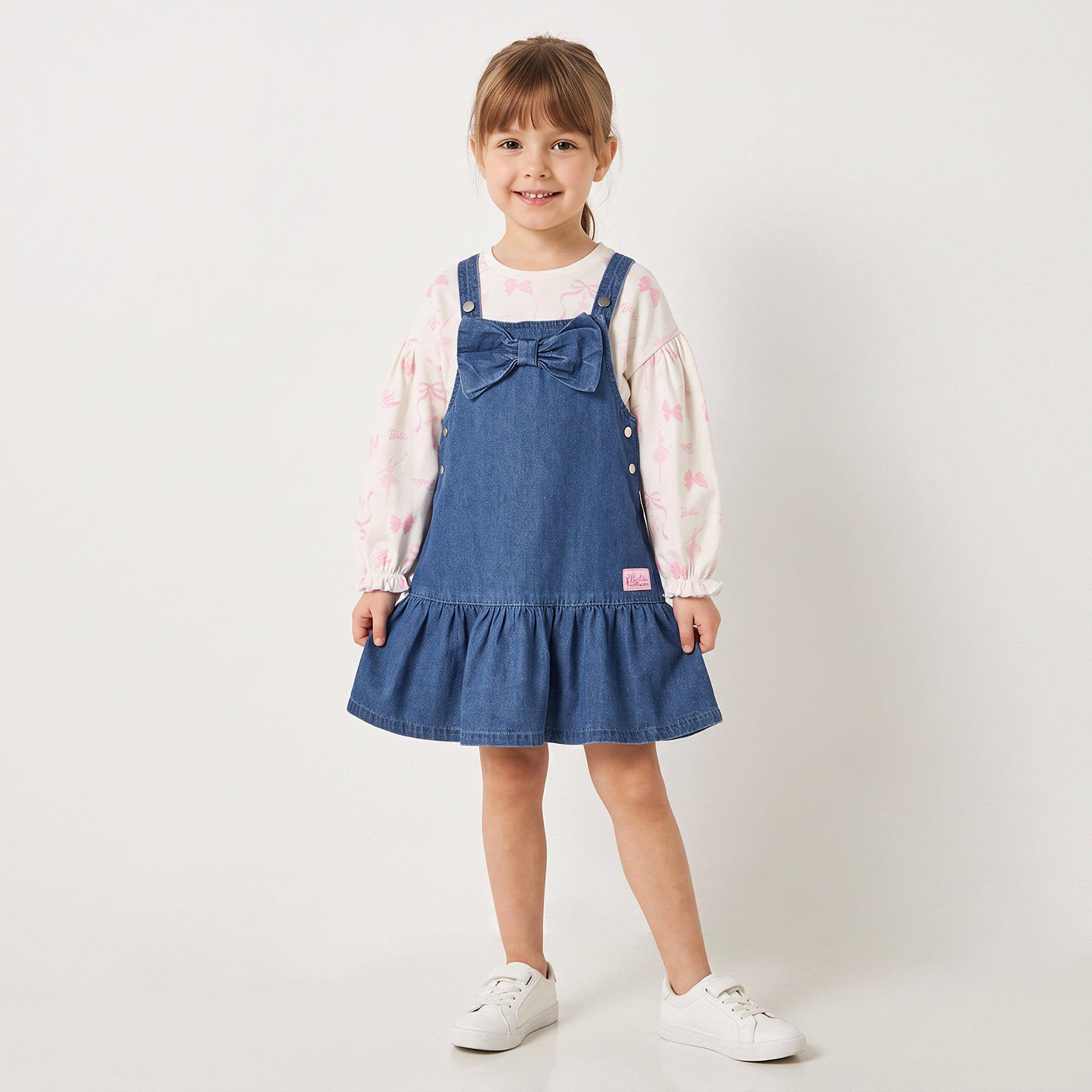 Square Neck Sleeveless Knee Length Dress with T-shirt-girls-clothing-dressesandjumpsuits-image-1