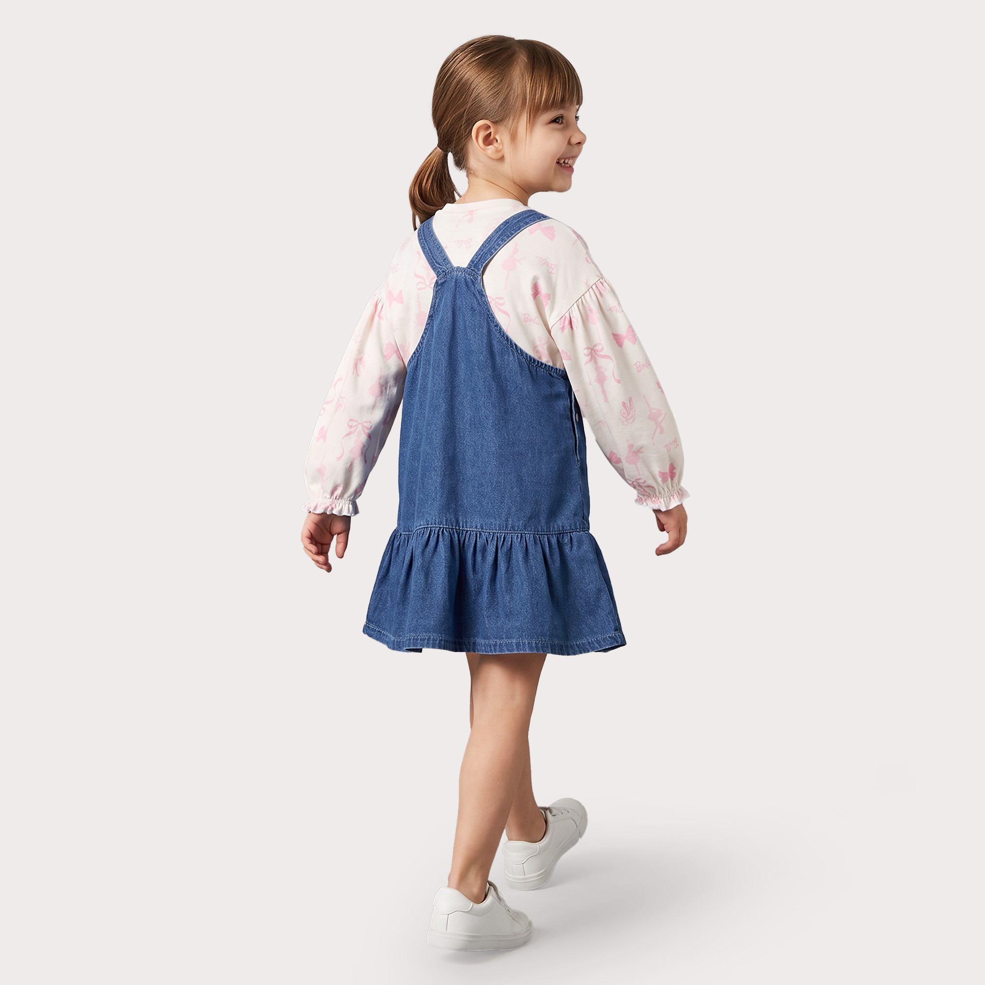 Square Neck Sleeveless Knee Length Dress with T-shirt-girls-clothing-dressesandjumpsuits-image-2