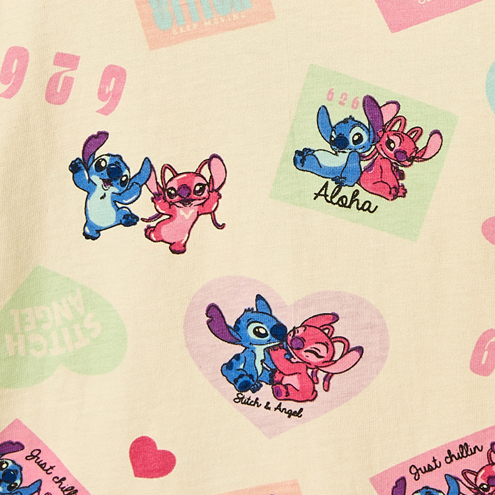Pack of 2 Disney Crew Neck Short Sleeves T-shirt with Stitch and Angel Print-girls-clothing-tshirts-image-5