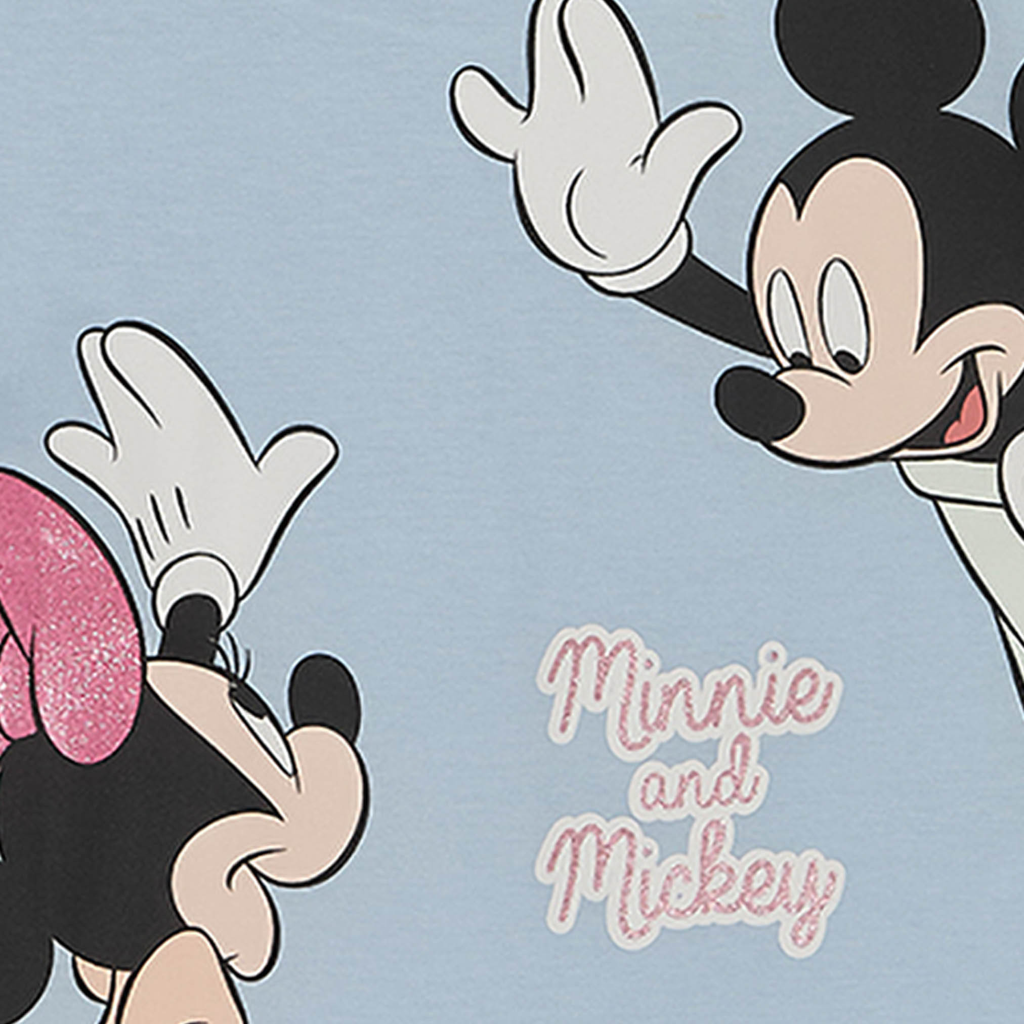 تيشيرت بياقة ضيقة وأكمام قصيرة وطبعات ميكي وميني من ديزني-girls-clothing-tshirts-image-4