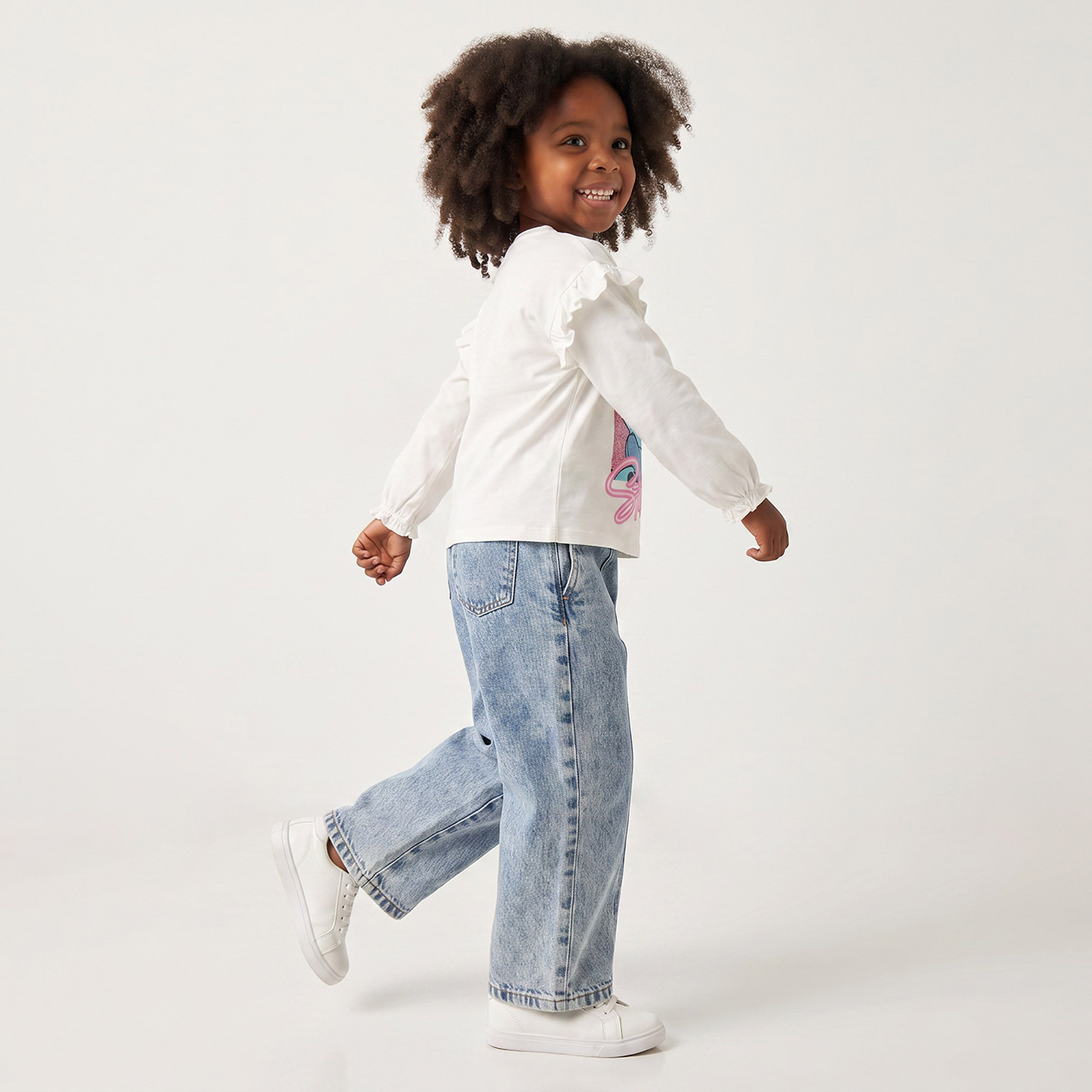 تيشيرت بياقة ضيقة وأكمام طويلة وطبعات ستيتش من ديزني-girls-clothing-tshirts-image-4