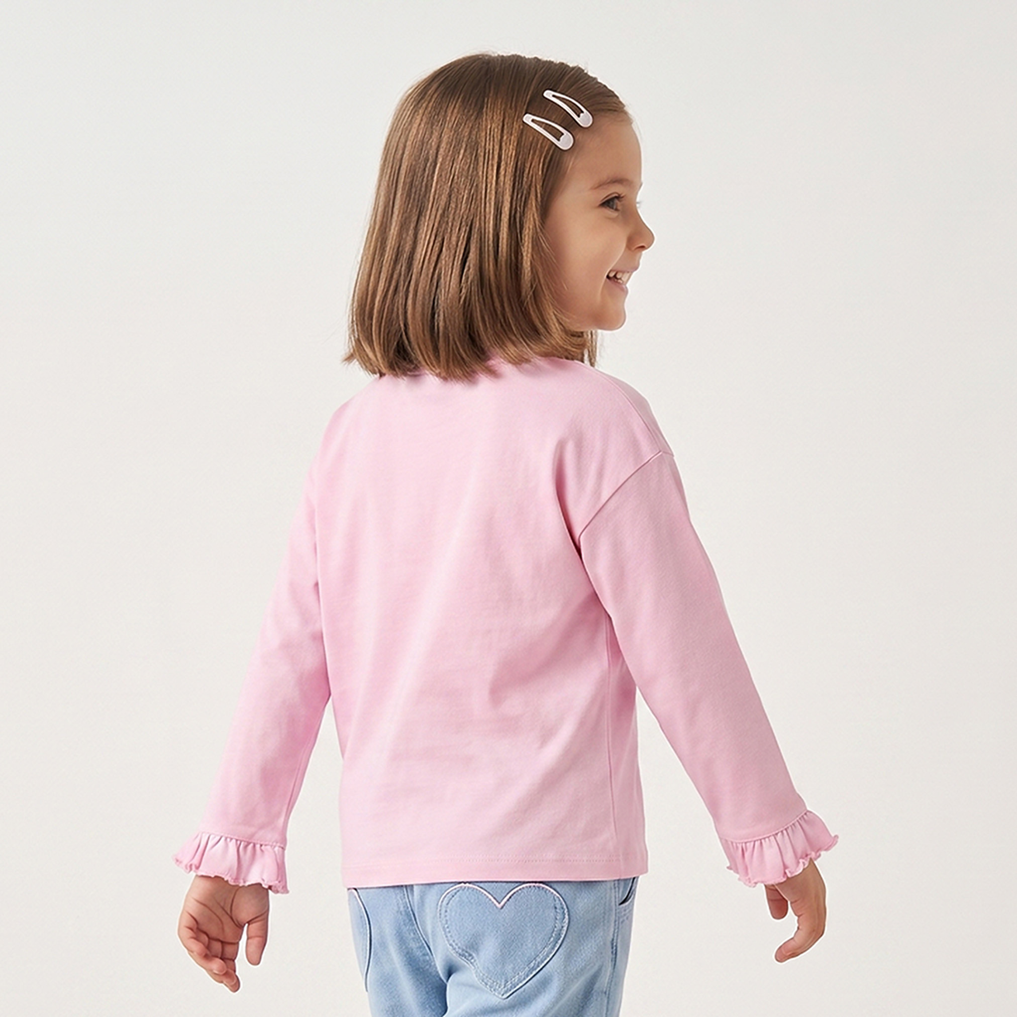 تيشيرت بياقة ضيقة وأكمام طويلة بطبعات ميني ماوس من ديزني - عبوة من قطعتين-girls-clothing-tshirts-image-5