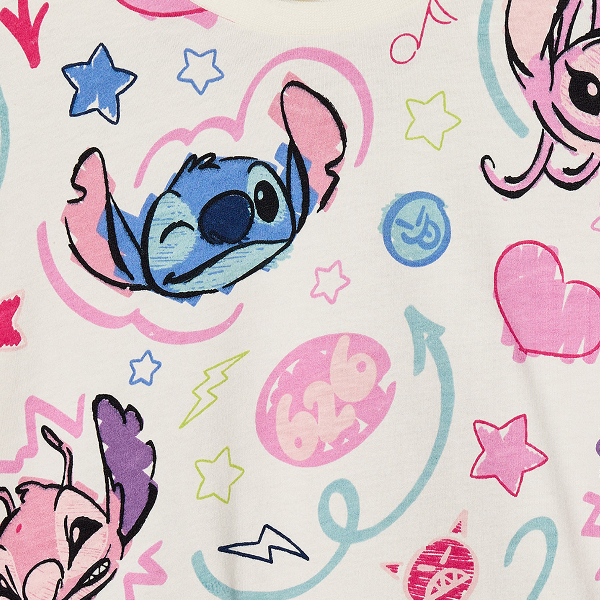Pack of 2 Disney Round Neck Long Sleeves T-shirt with Stitch Print-girls-clothing-tshirts-image-7