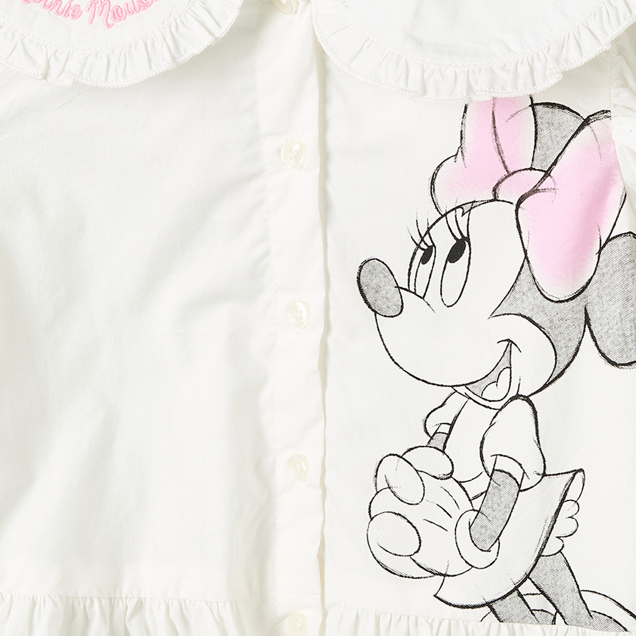 Disney Peter Pan Collar 3/4 Sleeves Peplum Top with Minnie Mouse Print-girls-clothing-blousesandshirts-image-4