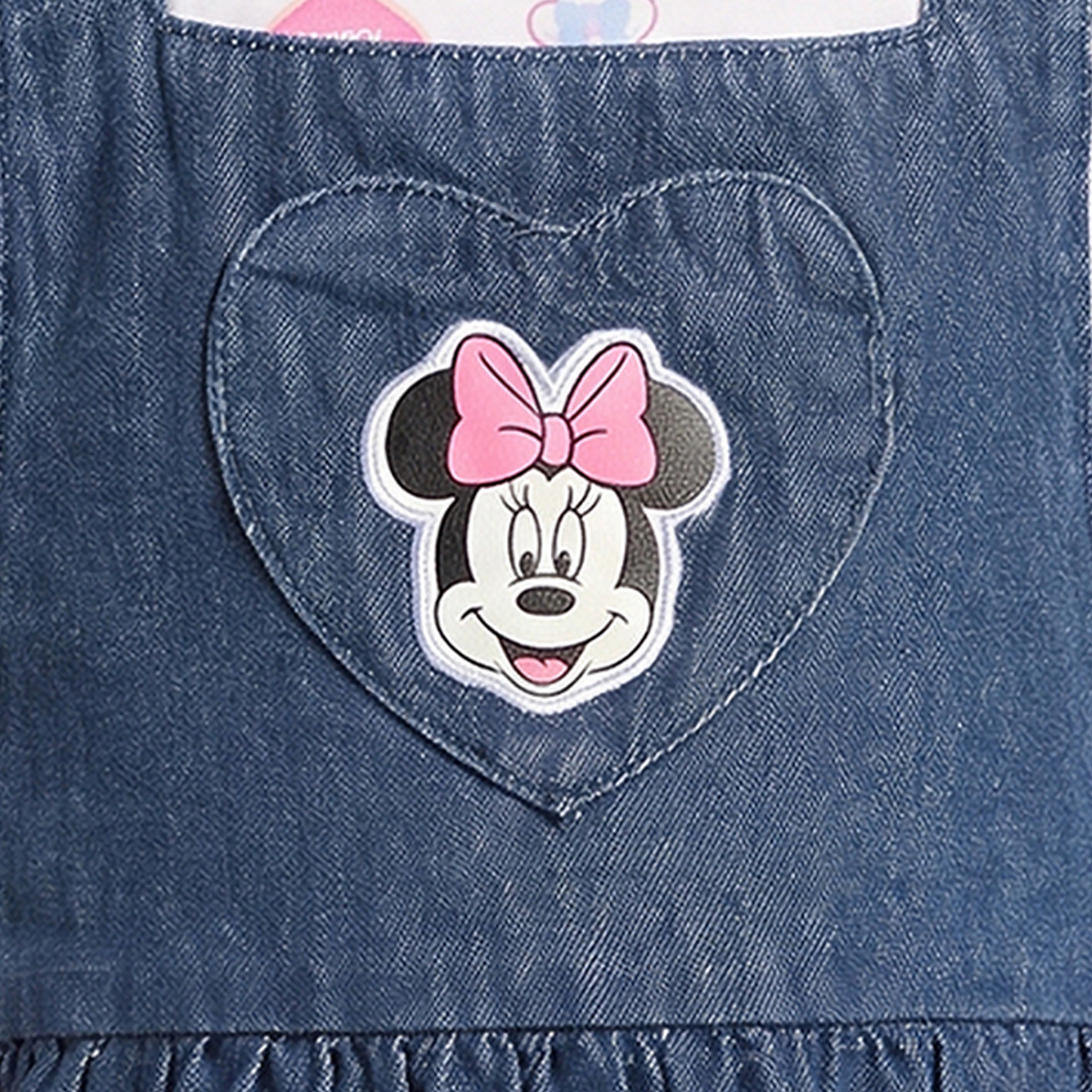 Disney Crew Neck Short Sleeves Knee Length Dungaree Dress with T-shirt-baby-girls-clothing-setsandcoords-image-3