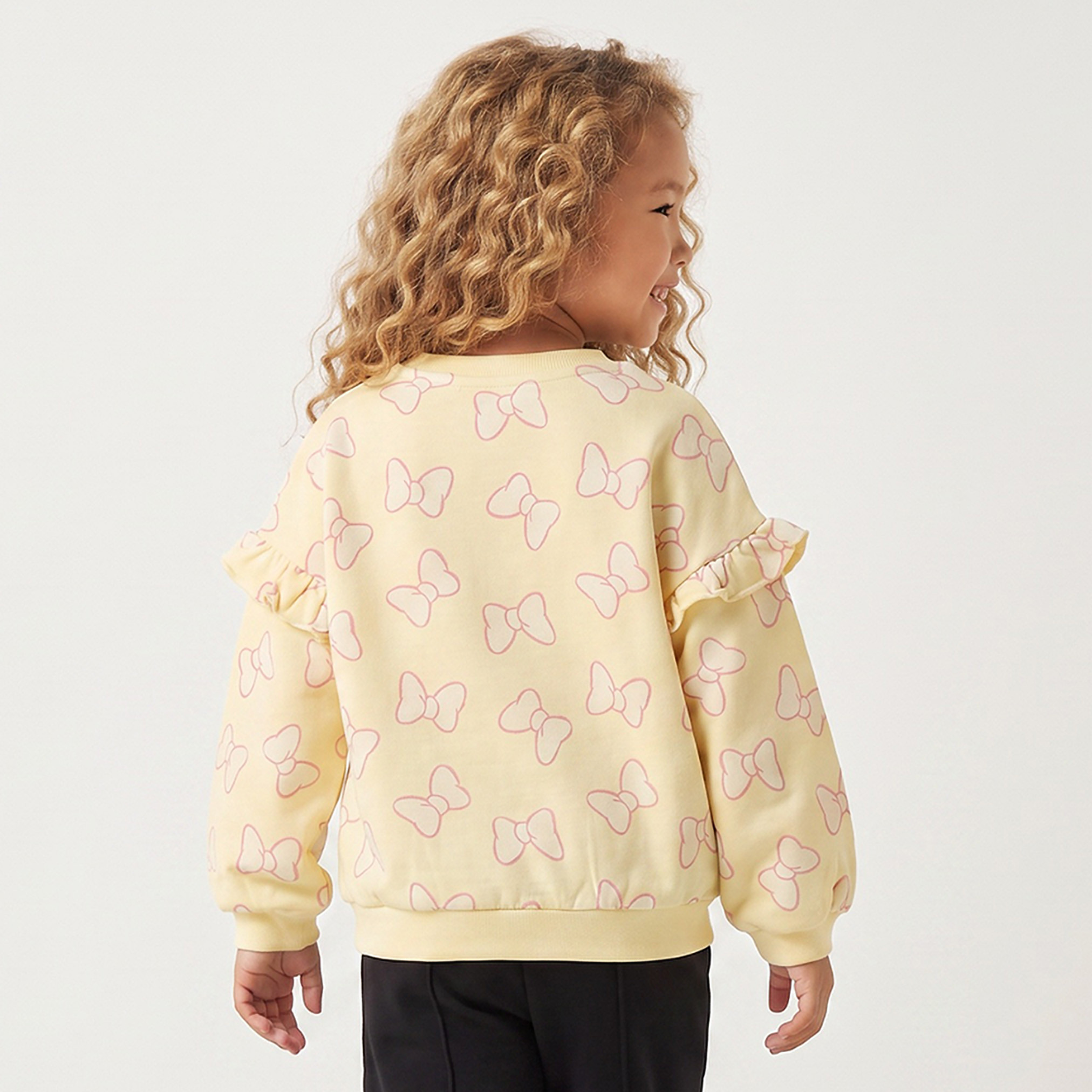 Disney Minnie Mouse Print Sweatshirt with Ruffle Detail-girls-clothing-sweatshirts-image-2