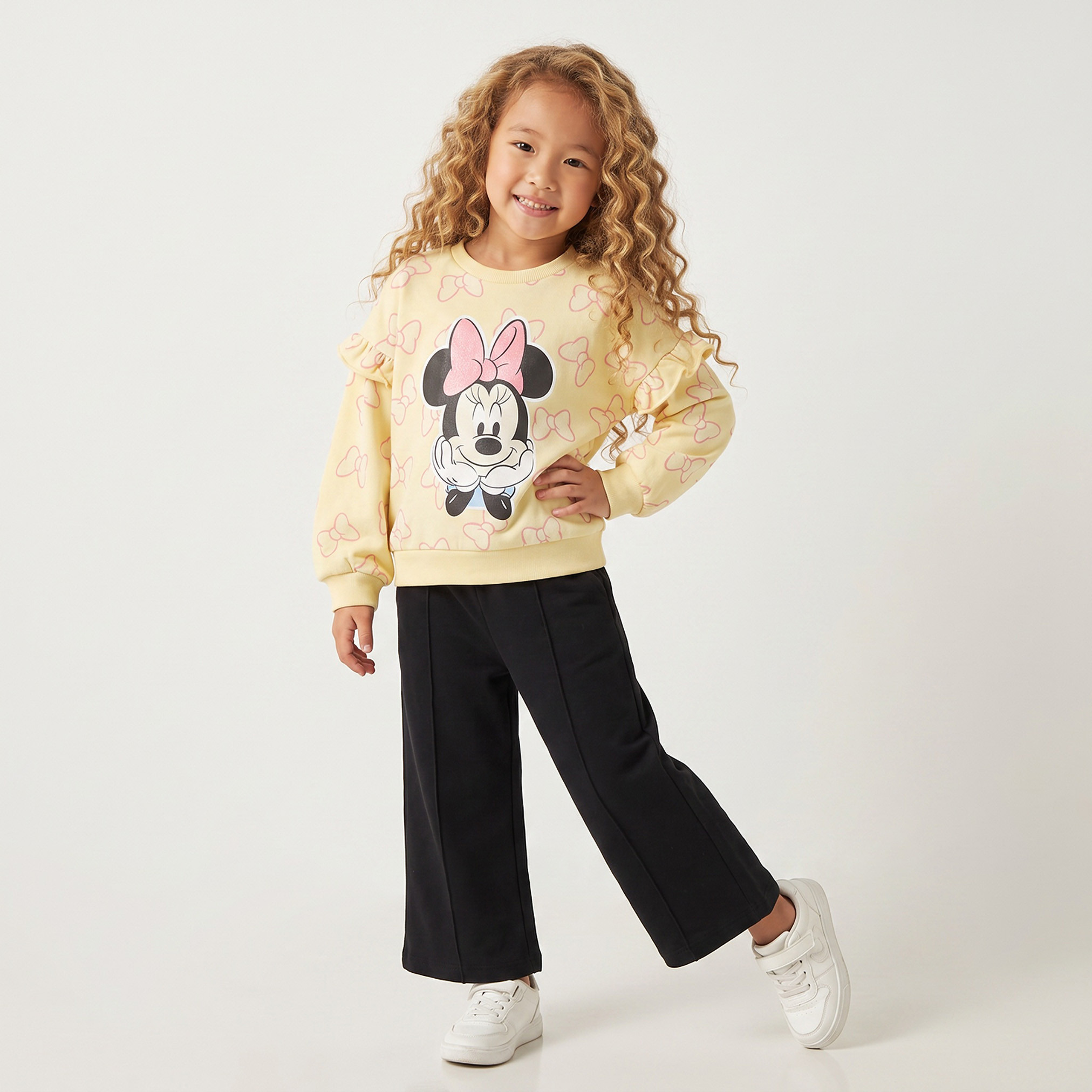 Disney Minnie Mouse Print Sweatshirt with Ruffle Detail-girls-clothing-sweatshirts-image-3
