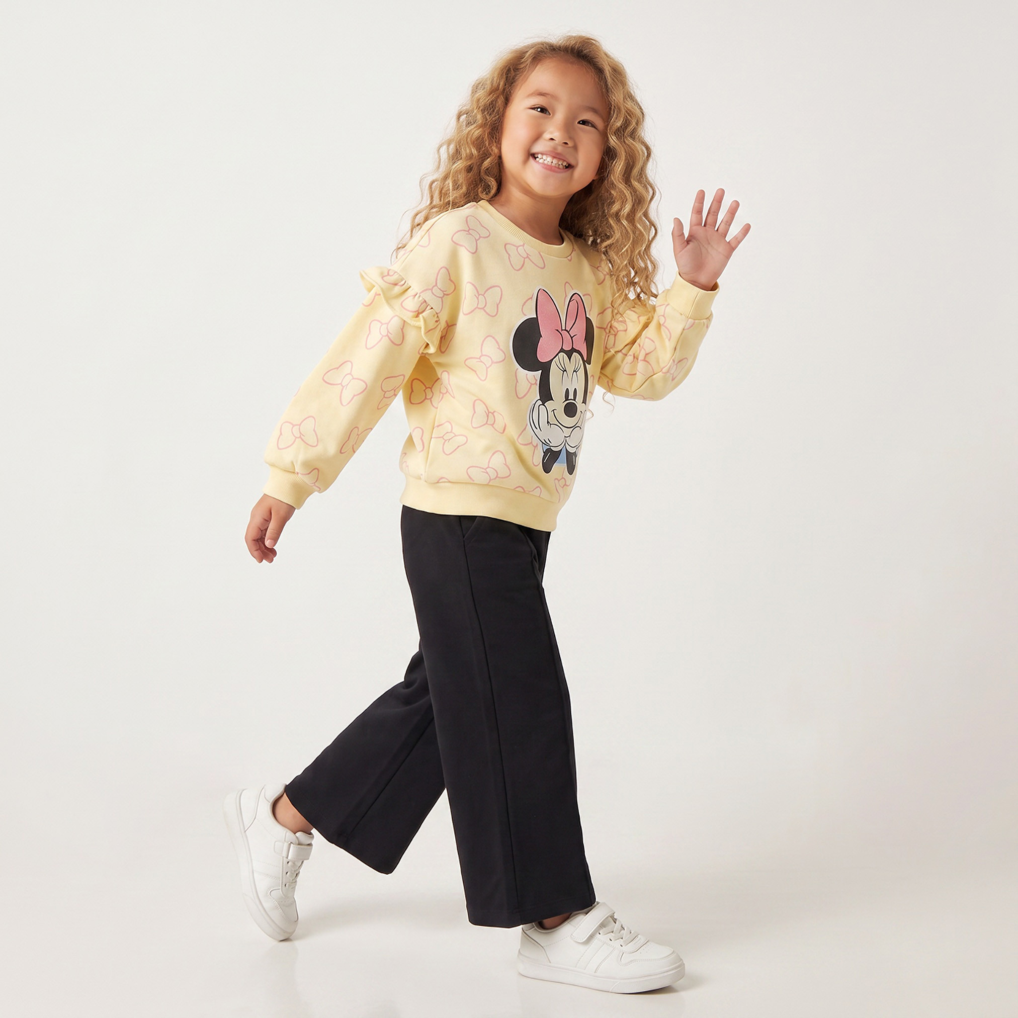 Disney Minnie Mouse Print Sweatshirt with Ruffle Detail-girls-clothing-sweatshirts-image-4