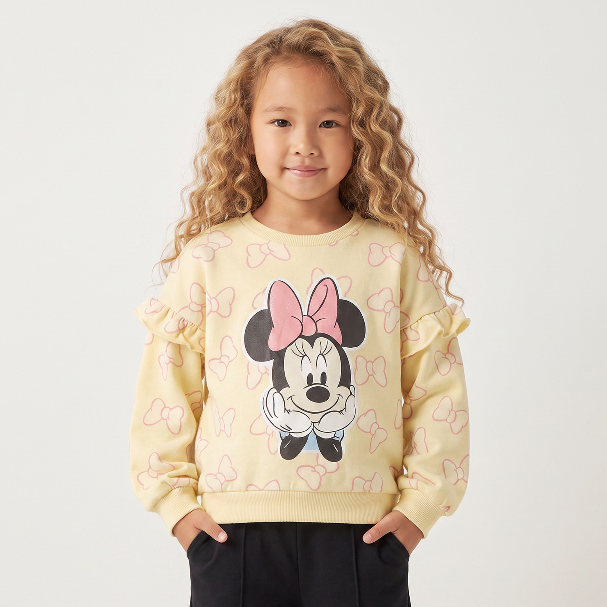 Disney Minnie Mouse Print Sweatshirt with Ruffle Detail-girls-clothing-sweatshirts-image-6