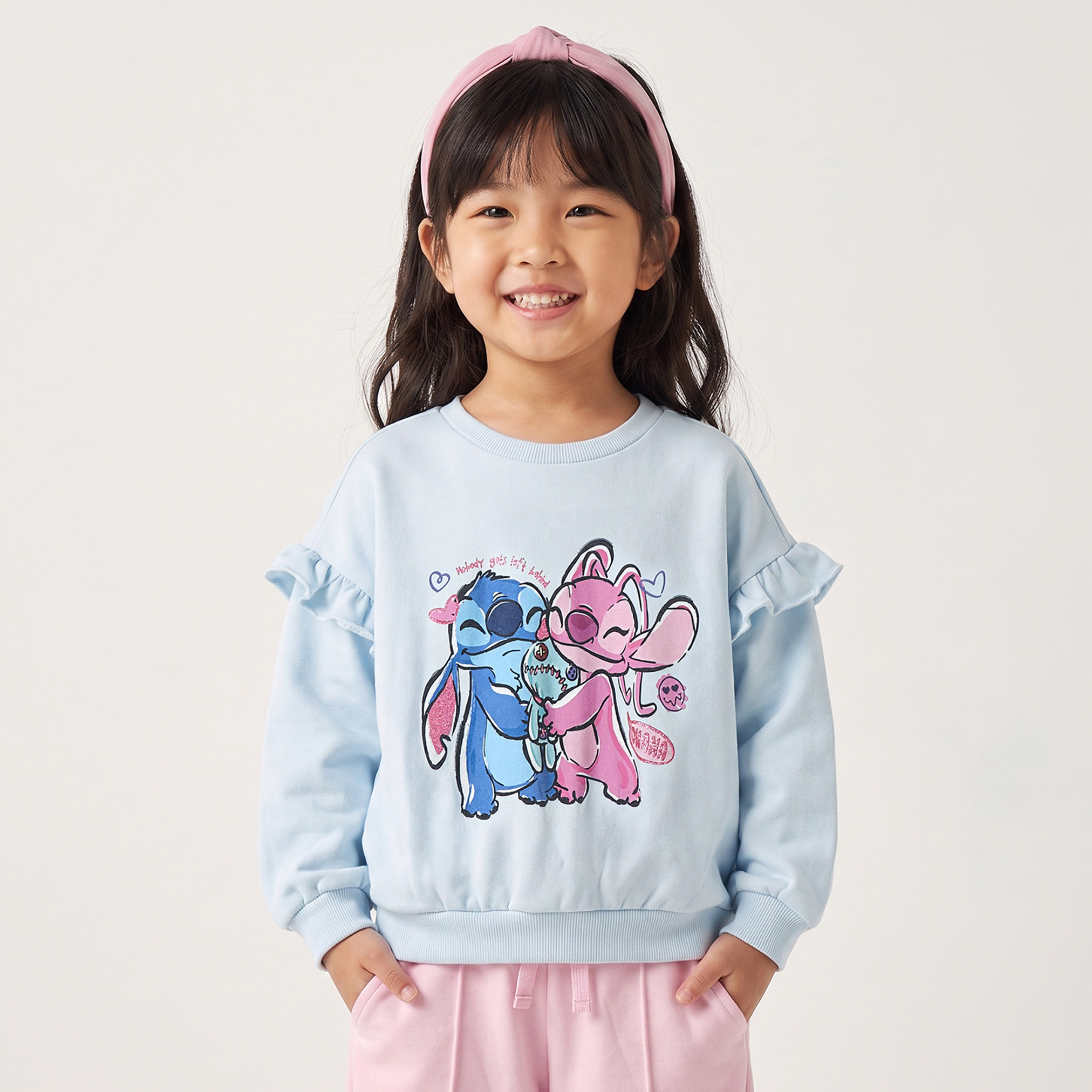 سويت شيرت بطبعات ستيتش وآنجل وكشكش من ديزني-girls-clothing-sweatshirts-image-1