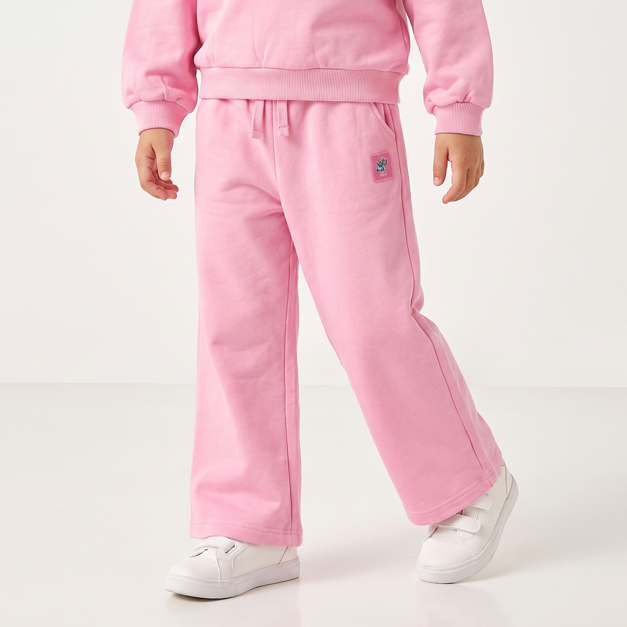 Disney Crew Neck Long Sleeves Sweatshirt and Track Pants Set with Stitch Print-baby-girls-clothing-setsandcoords-image-3