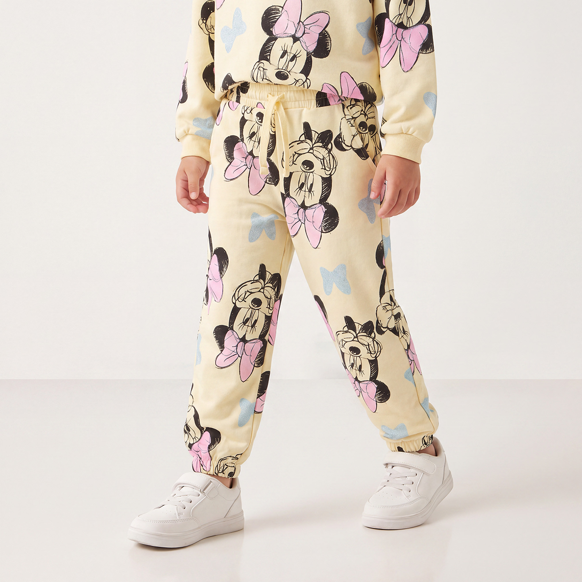 Disney Crew Neck Long Sleeves Sweatshirt and Joggers Set with Minnie Mouse Print-baby-girls-clothing-setsandcoords-image-3