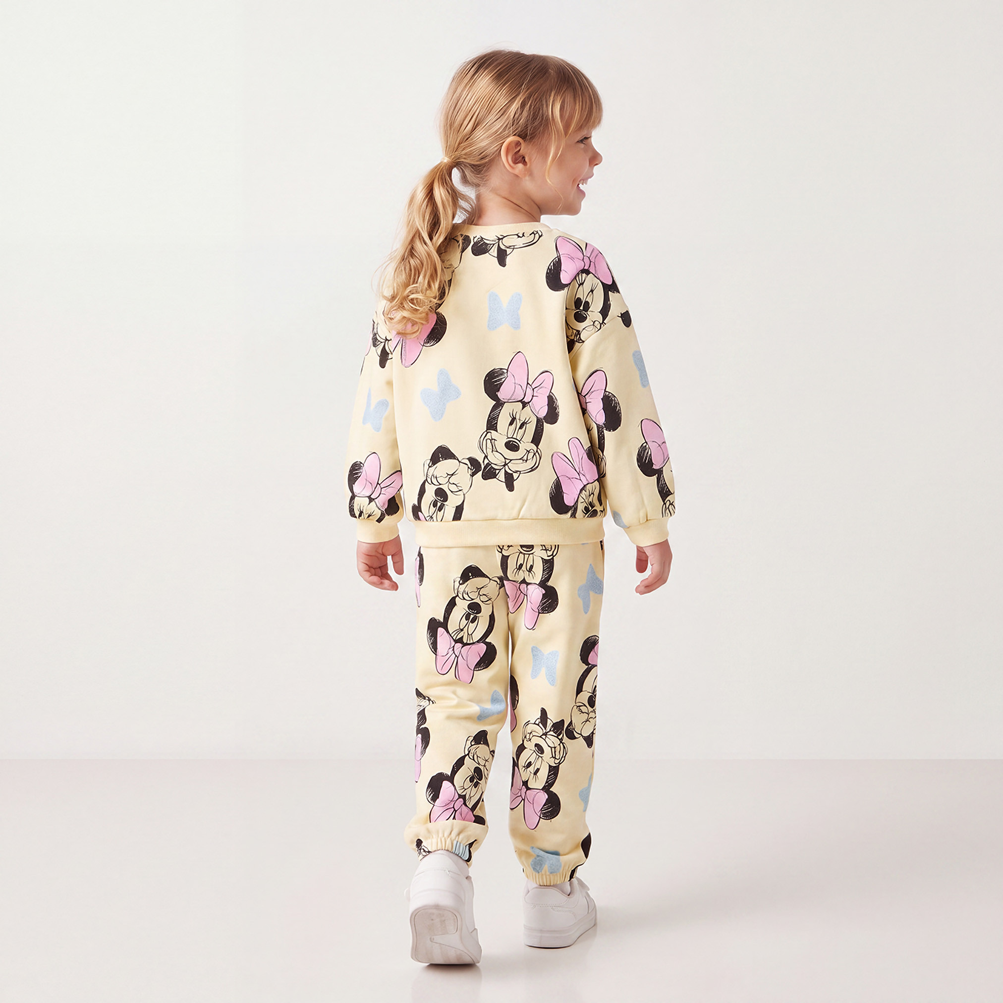Disney Crew Neck Long Sleeves Sweatshirt and Joggers Set with Minnie Mouse Print-baby-girls-clothing-setsandcoords-image-4
