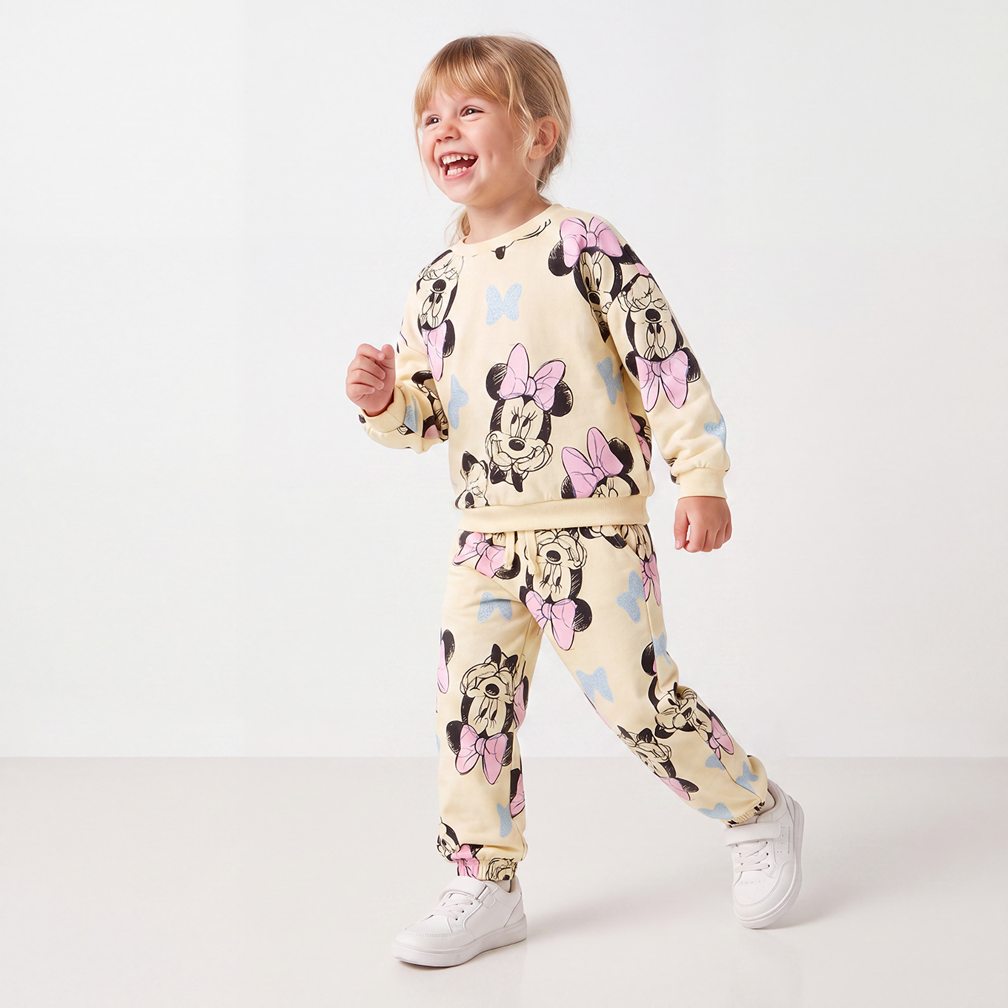 Disney Crew Neck Long Sleeves Sweatshirt and Joggers Set with Minnie Mouse Print-baby-girls-clothing-setsandcoords-image-5