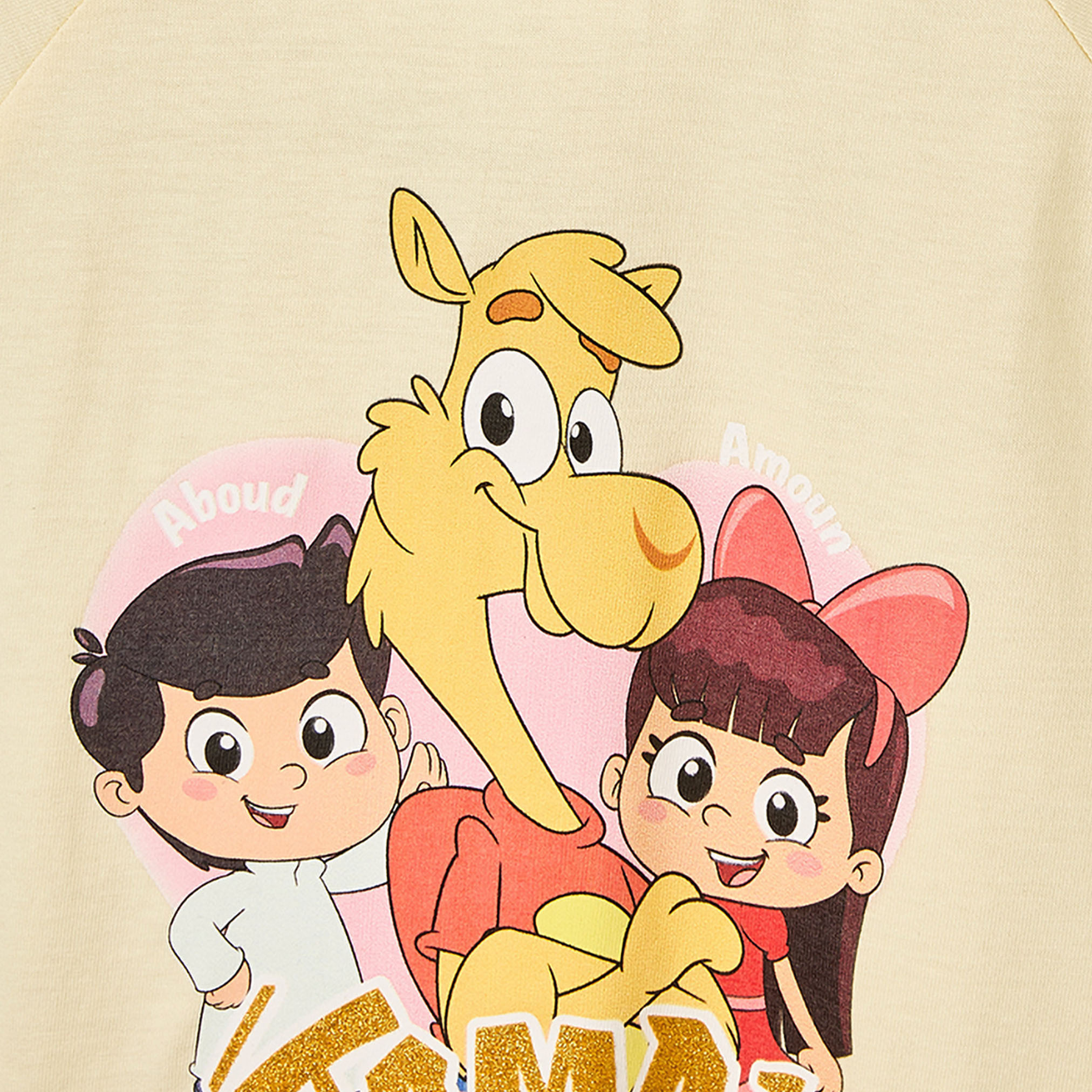 PIXITOON Round Neck Short Sleeves Knee Length A-line dress with Jamal the Camel Print-girls-clothing-dressesandjumpsuits-image-3