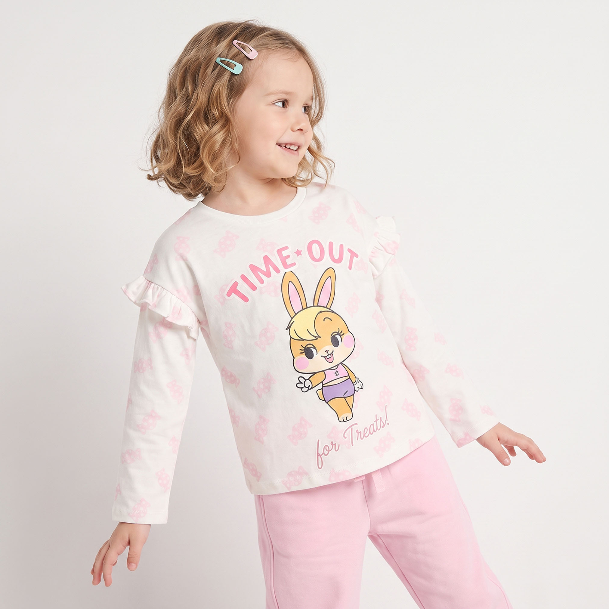 Warner Bros Crew Neck Long Sleeves T-shirt with Lola Bunny Print-girls-clothing-tshirts-image-1