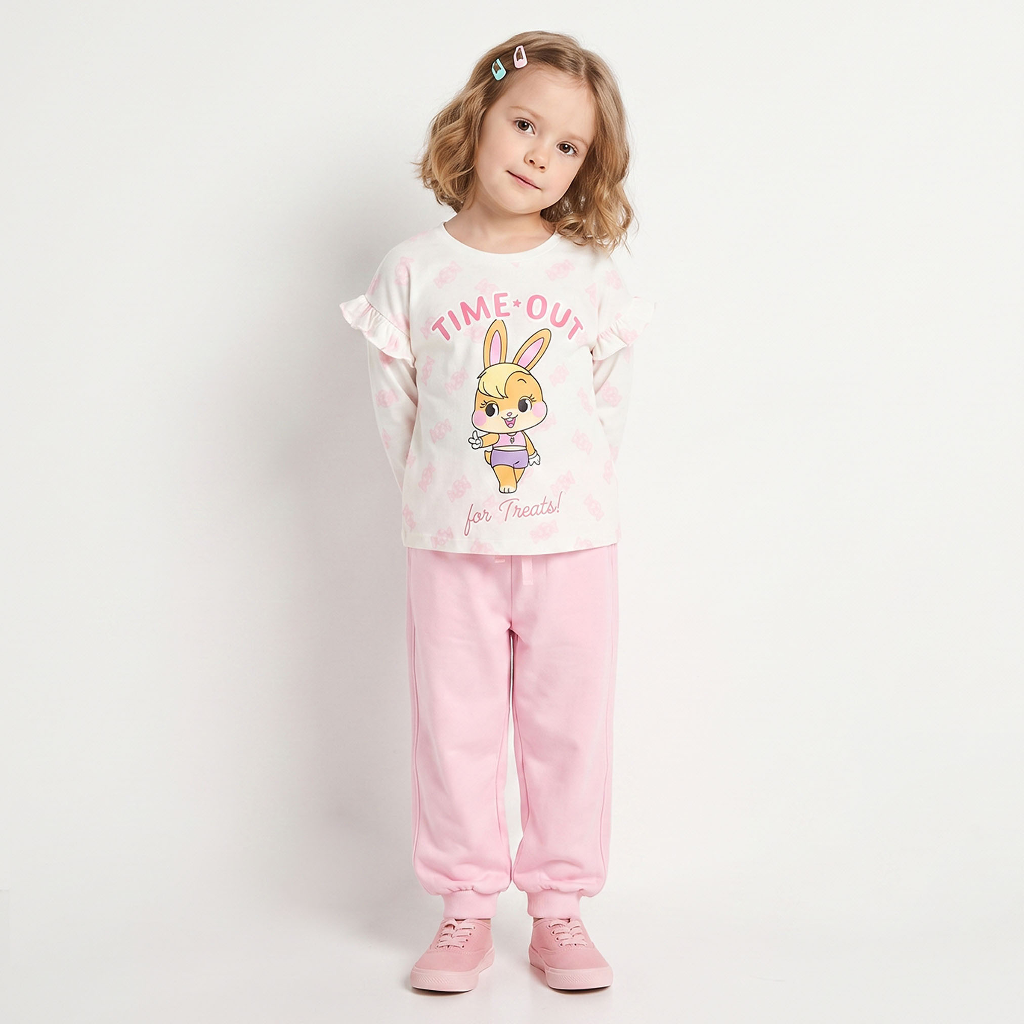 Warner Bros Crew Neck Long Sleeves T-shirt with Lola Bunny Print-girls-clothing-tshirts-image-2