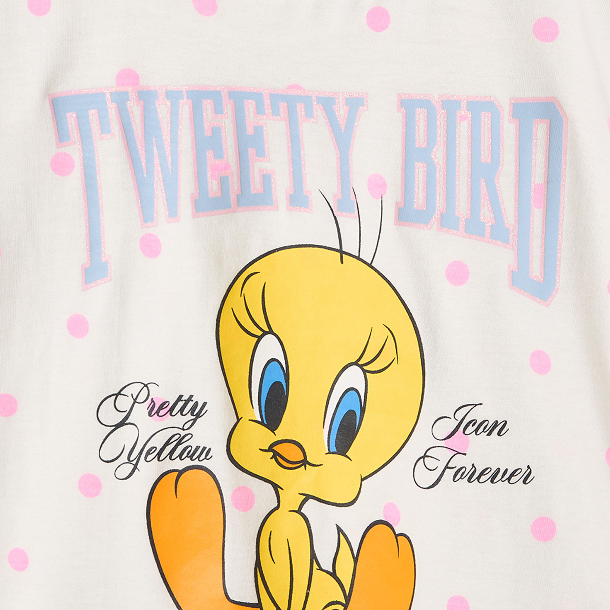 تيشيرت بياقة ضيقة وأكمام طويلة وطبعات تويتي-girls-clothing-tshirts-image-4