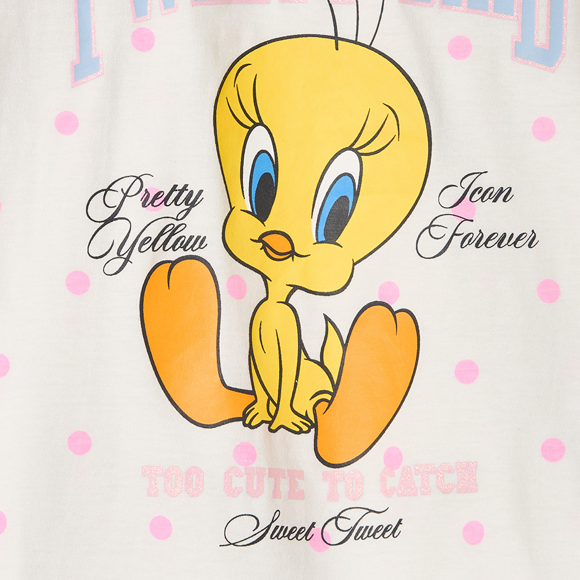 تيشيرت بياقة ضيقة وأكمام طويلة وطبعات تويتي-girls-clothing-tshirts-image-5