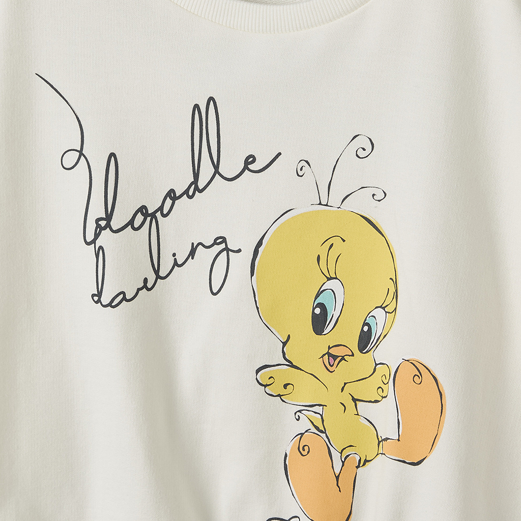 Crew Neck Long Sleeves Sweatshirt and Joggers Set with Tweety Print-baby-girls-clothing-setsandcoords-image-6