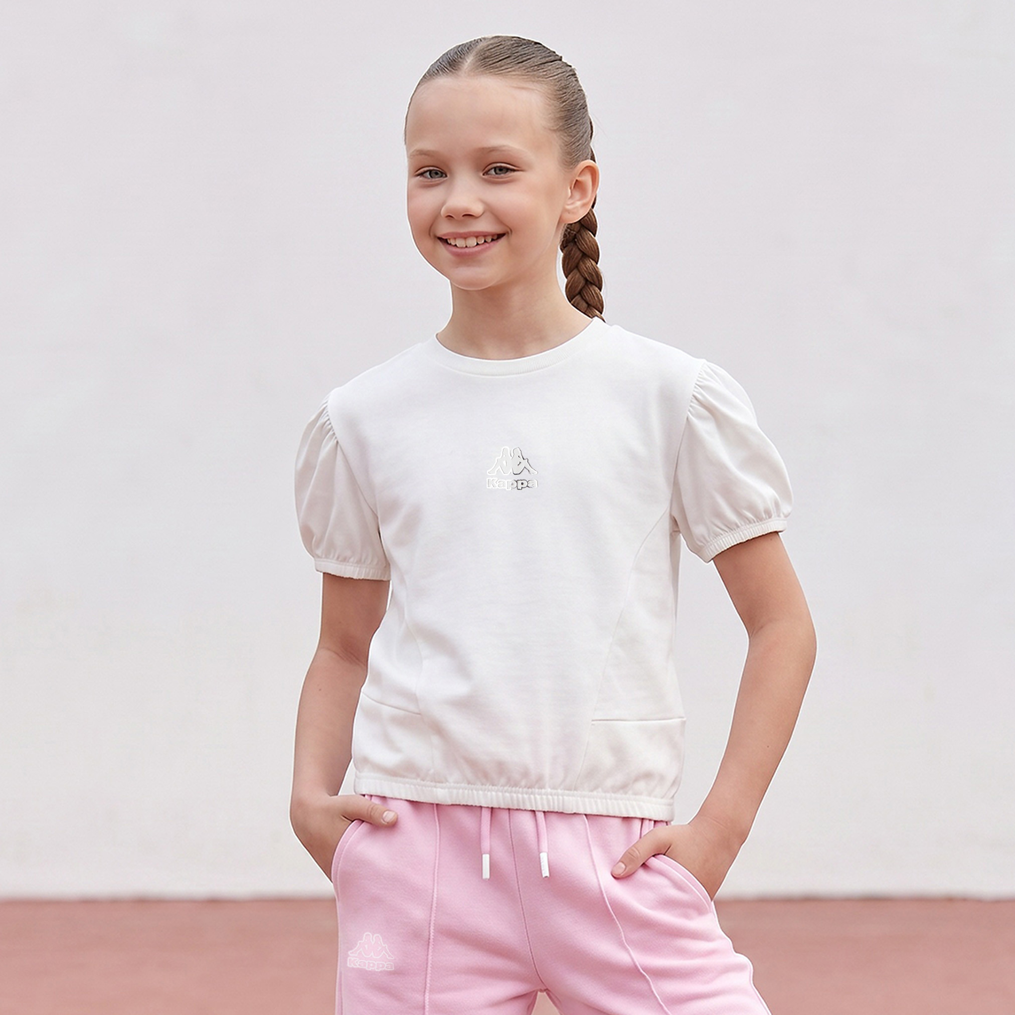 Kappa Crew Neck Short Sleeves T-shirt with Logo Print-girls-clothing-tshirts-image-1