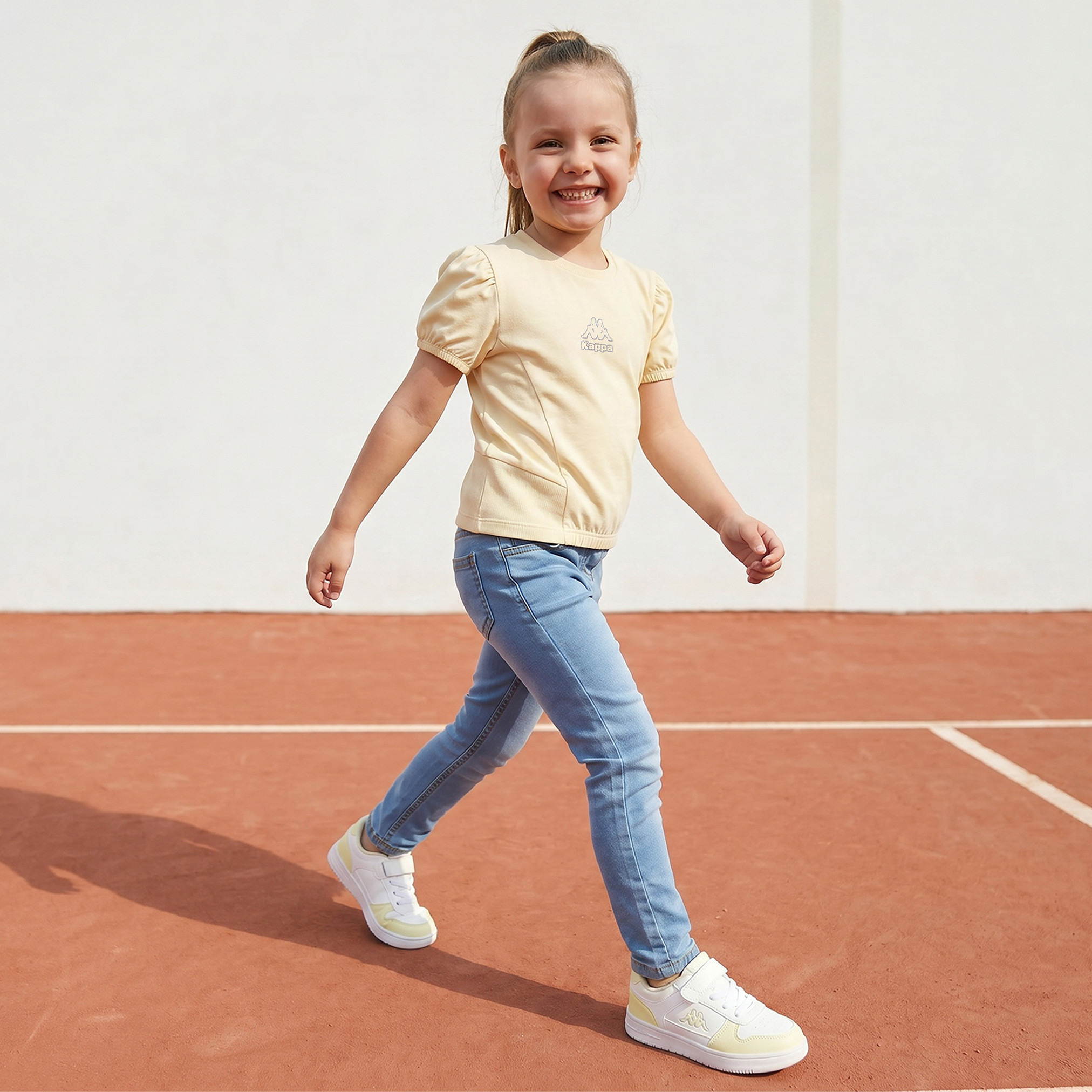 Kappa Crew Neck Short Sleeves T-shirt with Logo Print-girls-clothing-tshirts-image-2