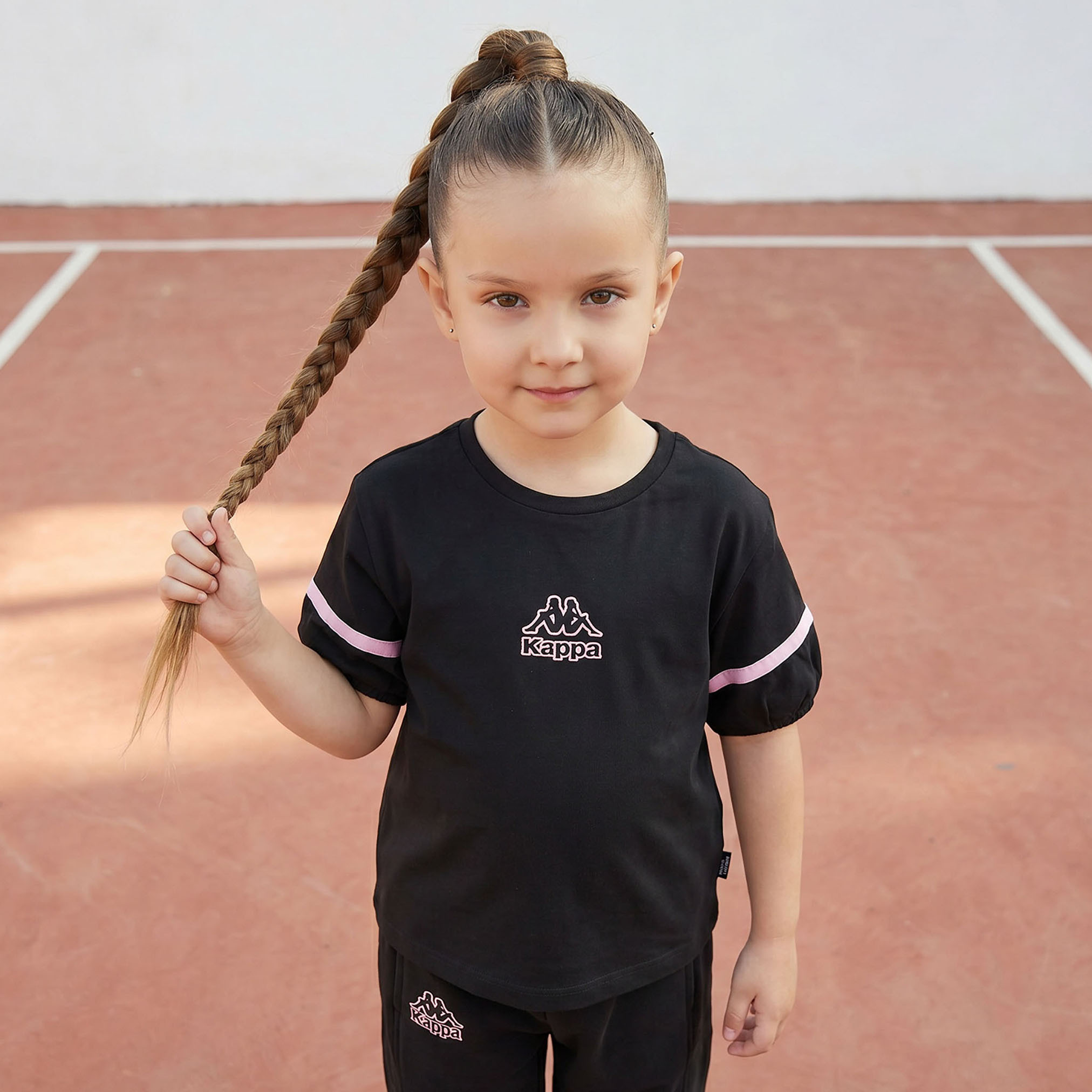 Kappa Crew Neck Short Sleeves T-shirt with Logo Print-girls-clothing-tshirts-image-1