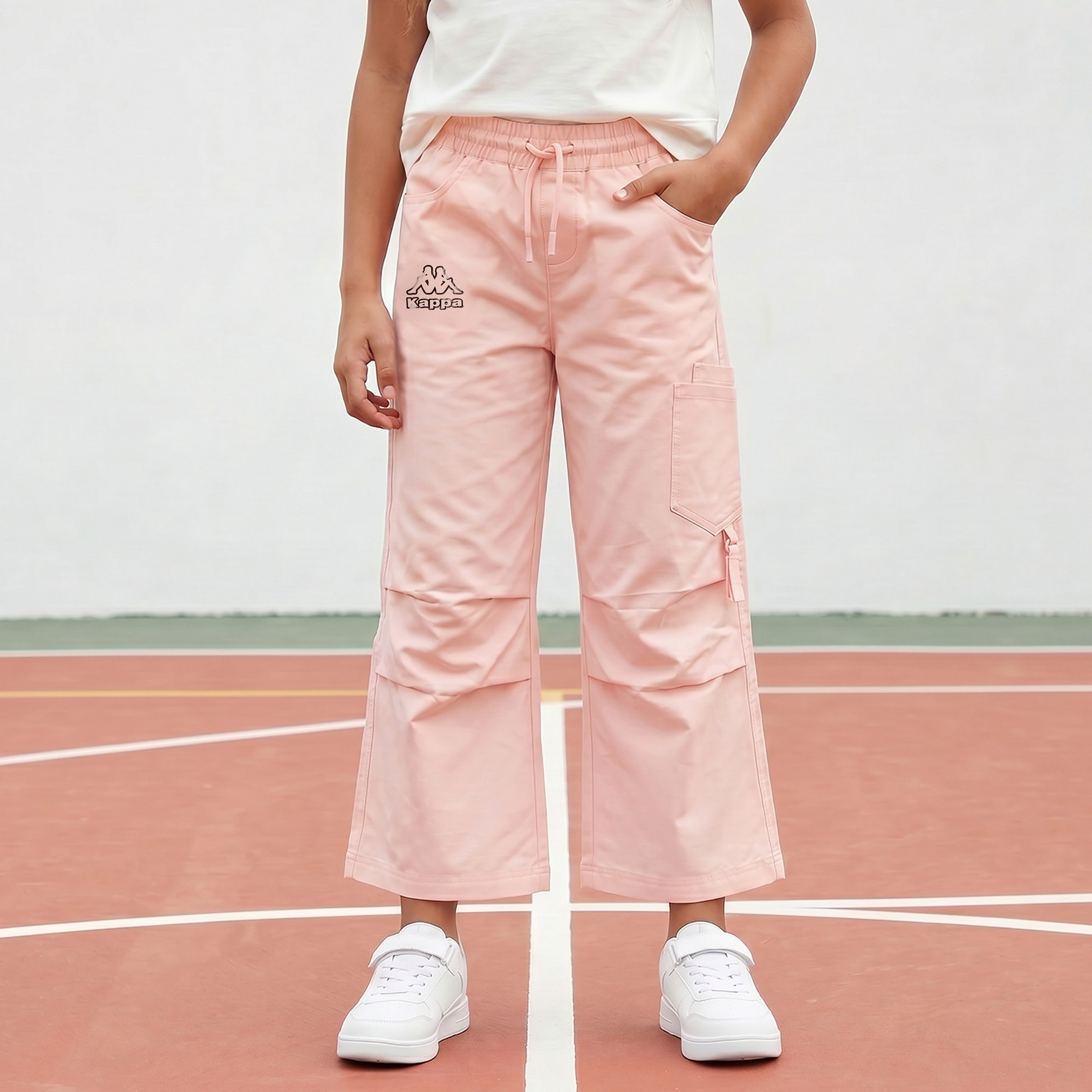 Kappa Trousers with Pockets-Drawstring Waist-girls-clothing-bottoms-trousers-image-1